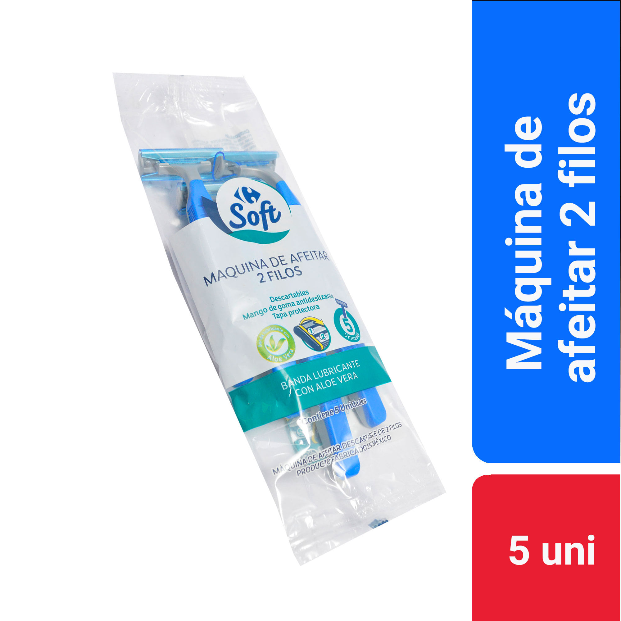 Máquina de afeitar Carrefour 2 filos soft 5 uni