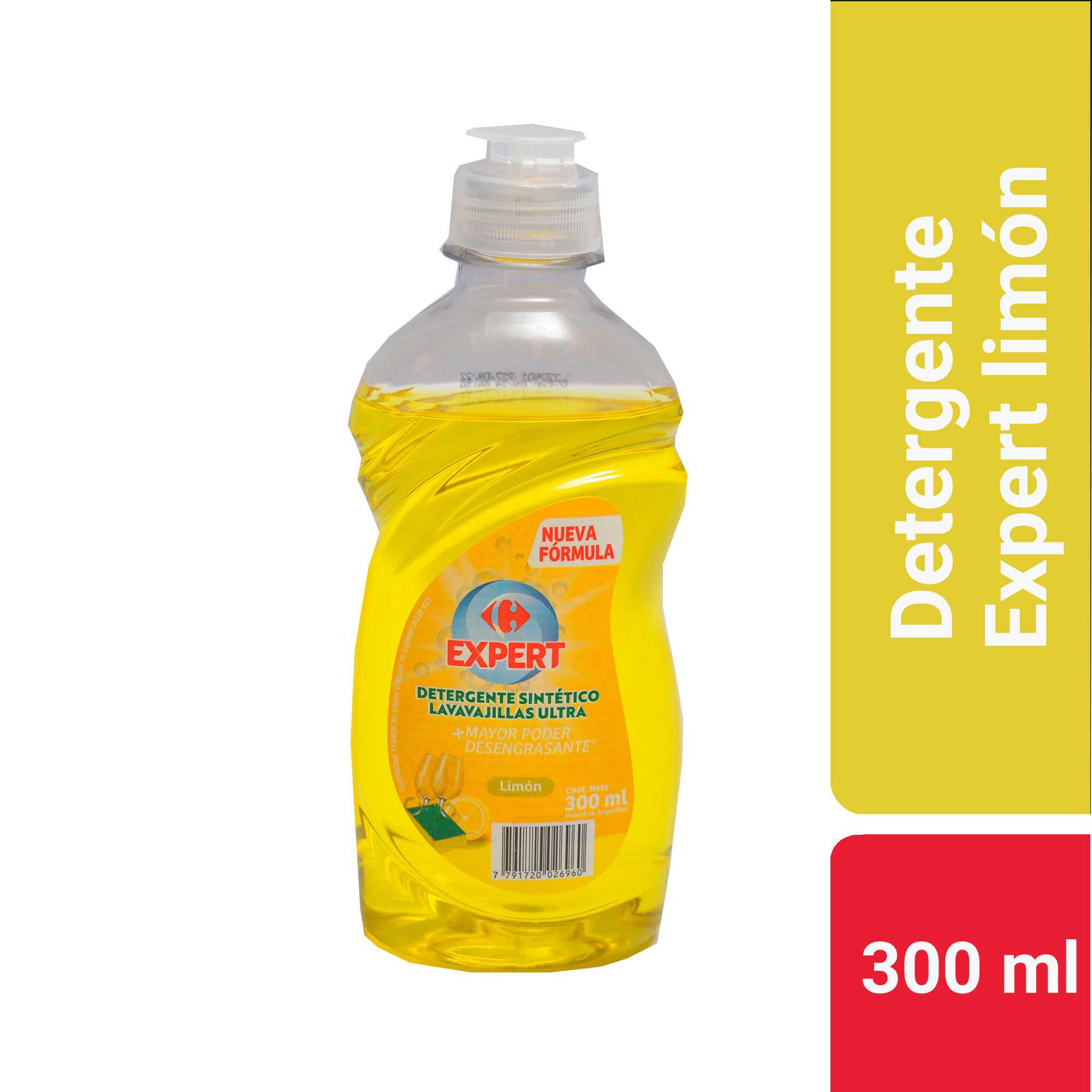 Detergente ultra Carrefour expert limón 300 cc.