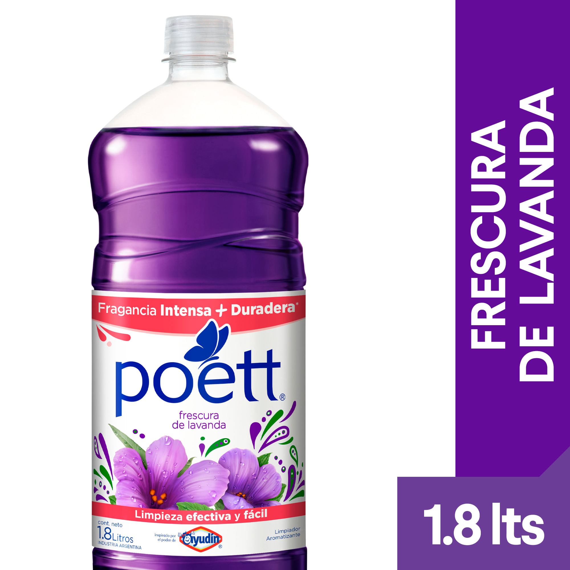 Limpiador Líquido Aromatizante Poett Frescura De Lavanda 1.8 Lts