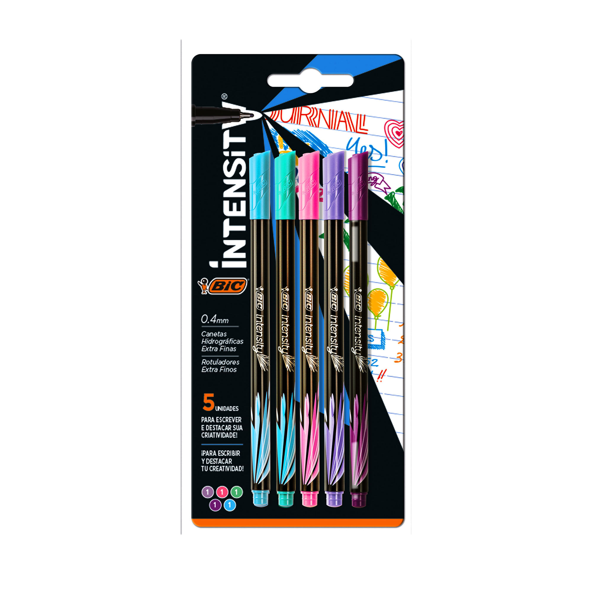 Microfibra Bic intensity pasteles x 5 uni