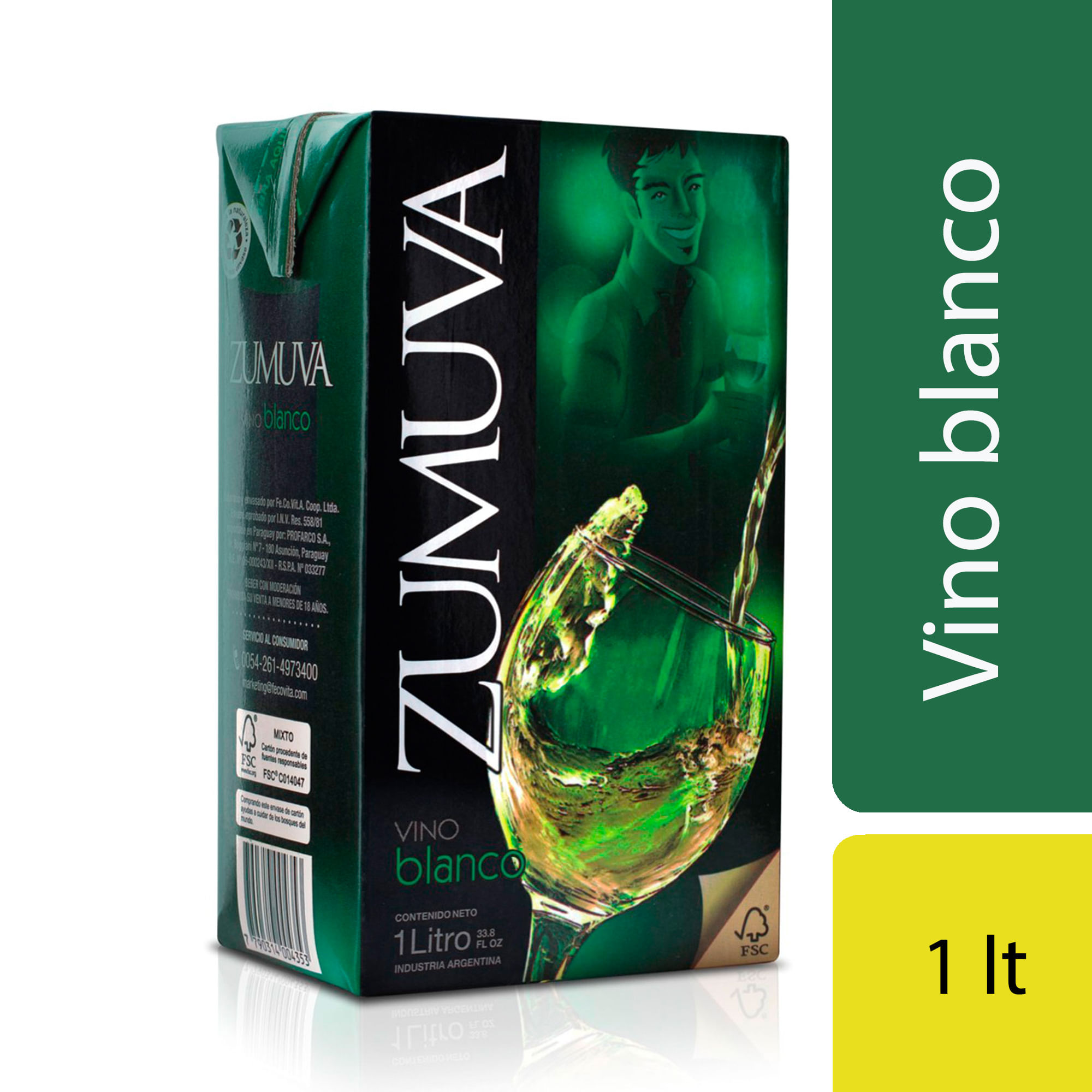Vino blanco Zumuva común 1 lt