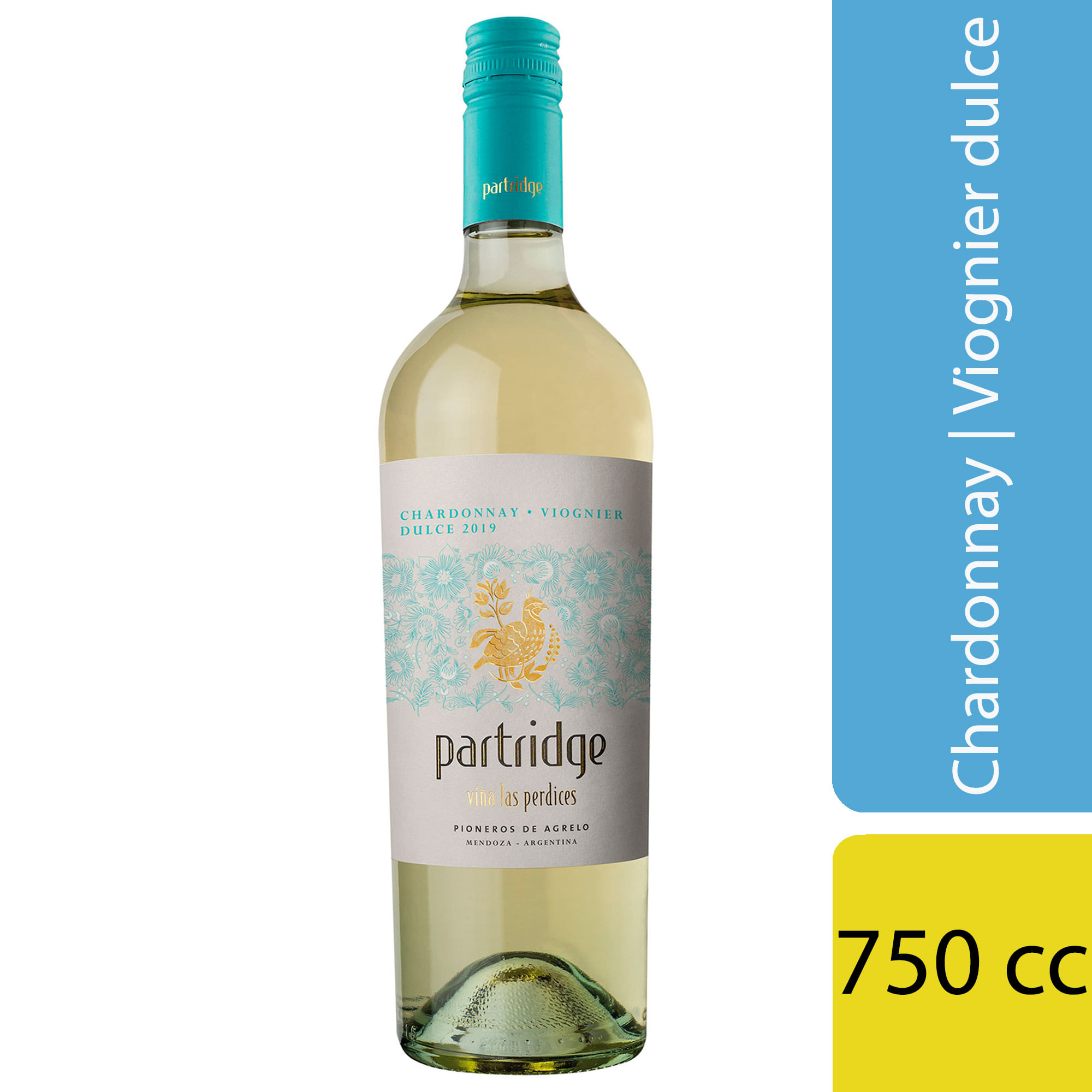 Vino blanco Chardonnay Viognier Las Perdices partridge 750 ml