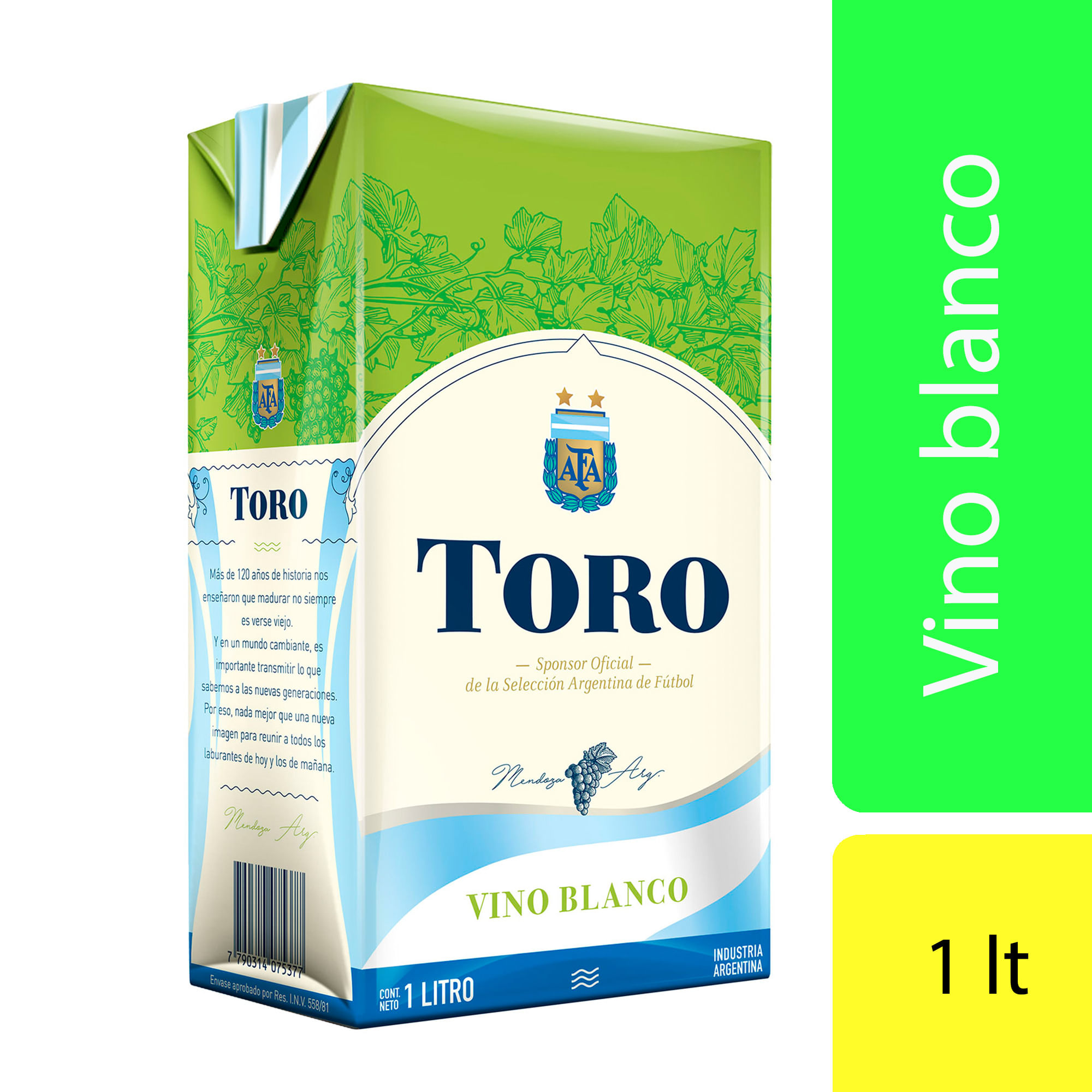 Vino blanco Toro Afa tetra 1 lt