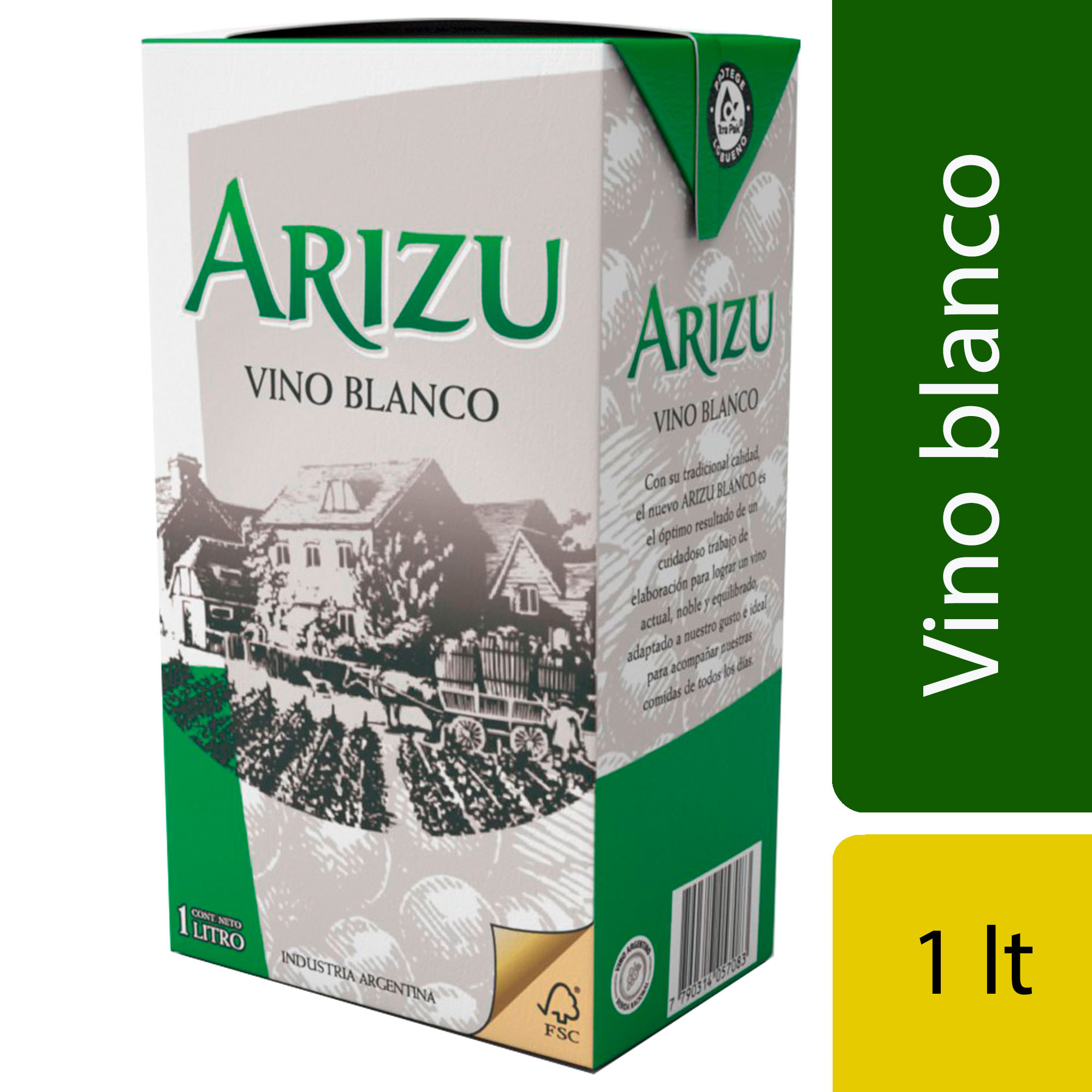 Vino blanco Arizu brick 1 lt