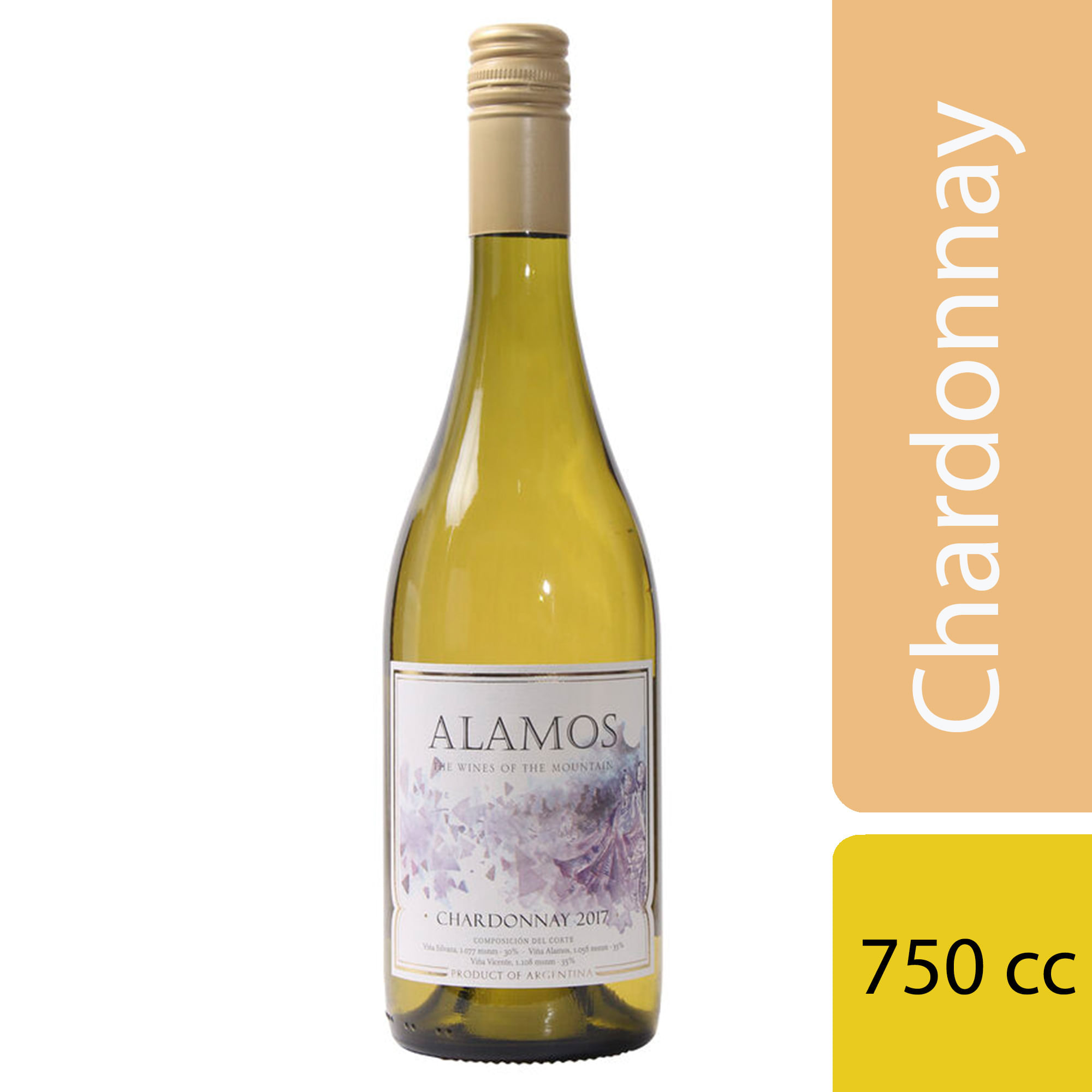 Vino blanco Chardonnay Alamos selección de viñedos 750 ml