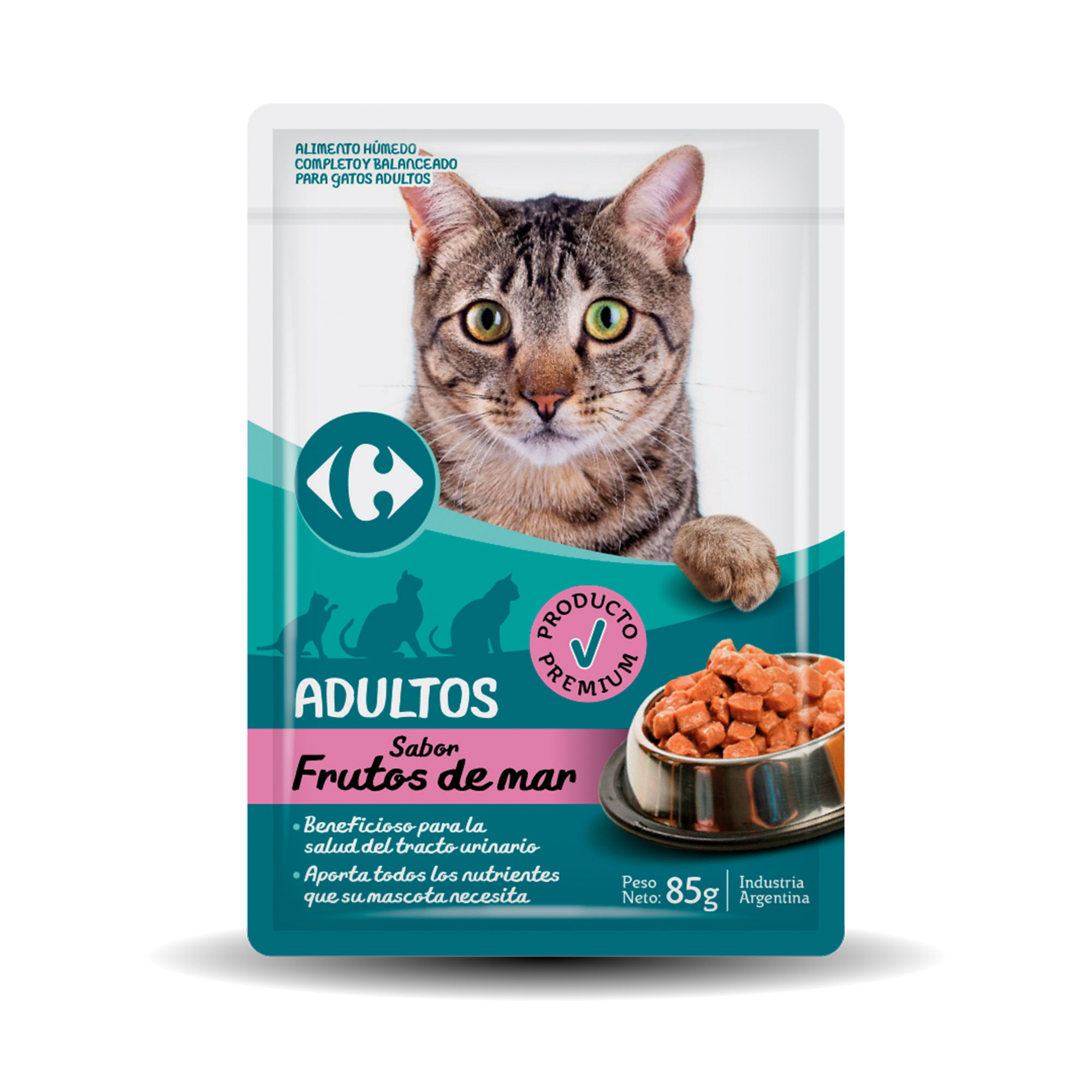 Alimento húmedo para gato Carrefour 85 g. frutos de mar