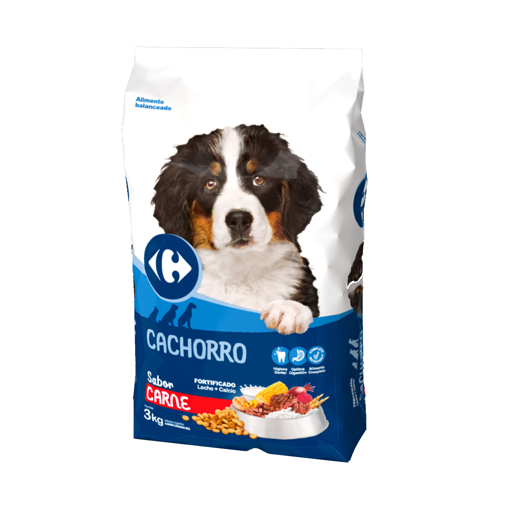 Alimento seco para perro Carrefour cachorros 3 kg.