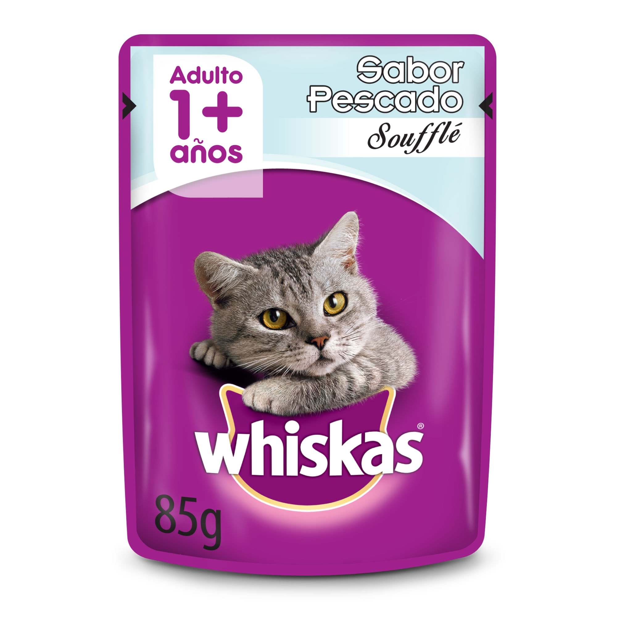 Alimento húmedo para gato Whiskas 85 g. pescado souffle
