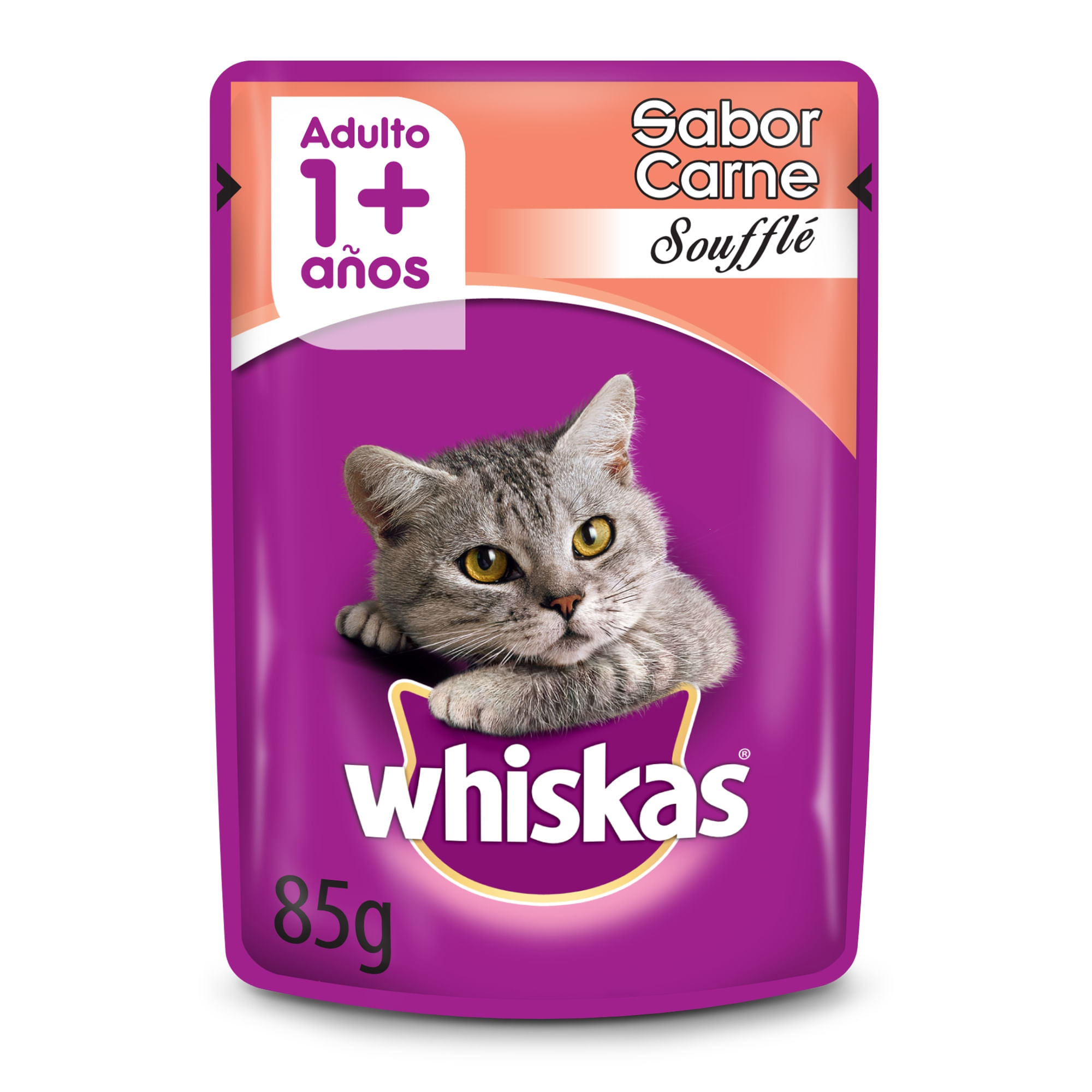 Alimento húmedo para gato Whiskas 85 g. carne souffle