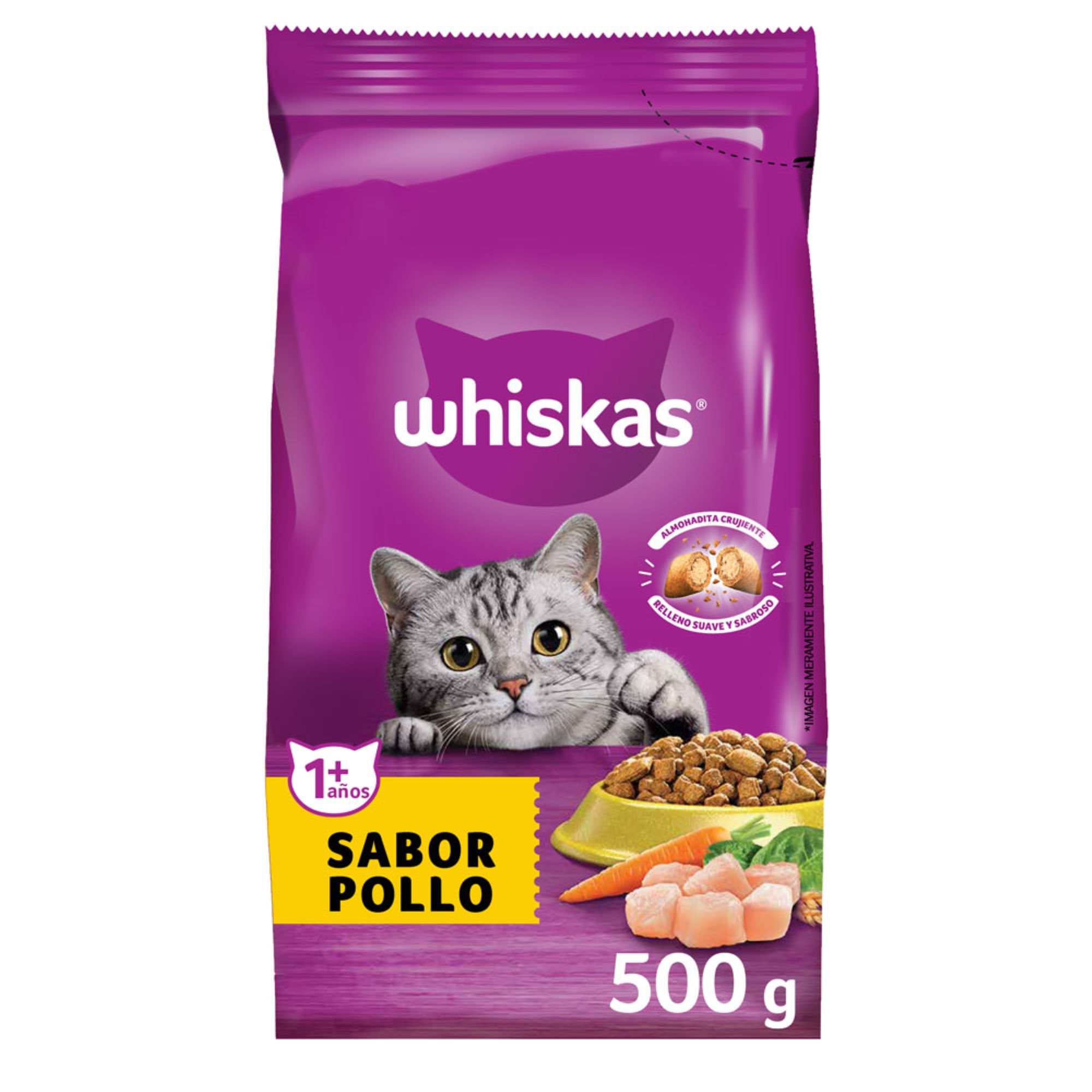 Alimento seco para gato Whiskas 500 g. pollo