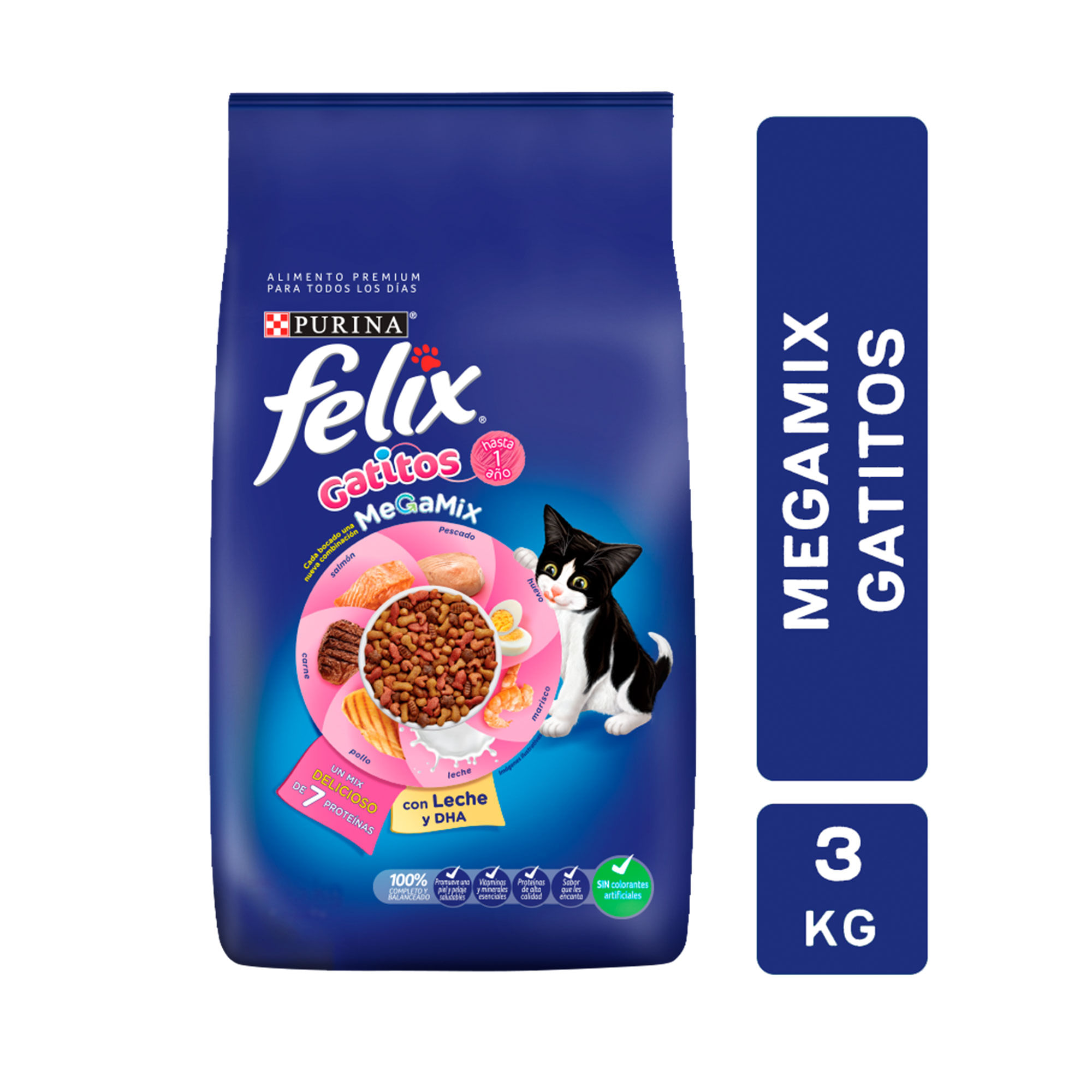 Alimento seco para gato Félix gatito megamix 3 kg