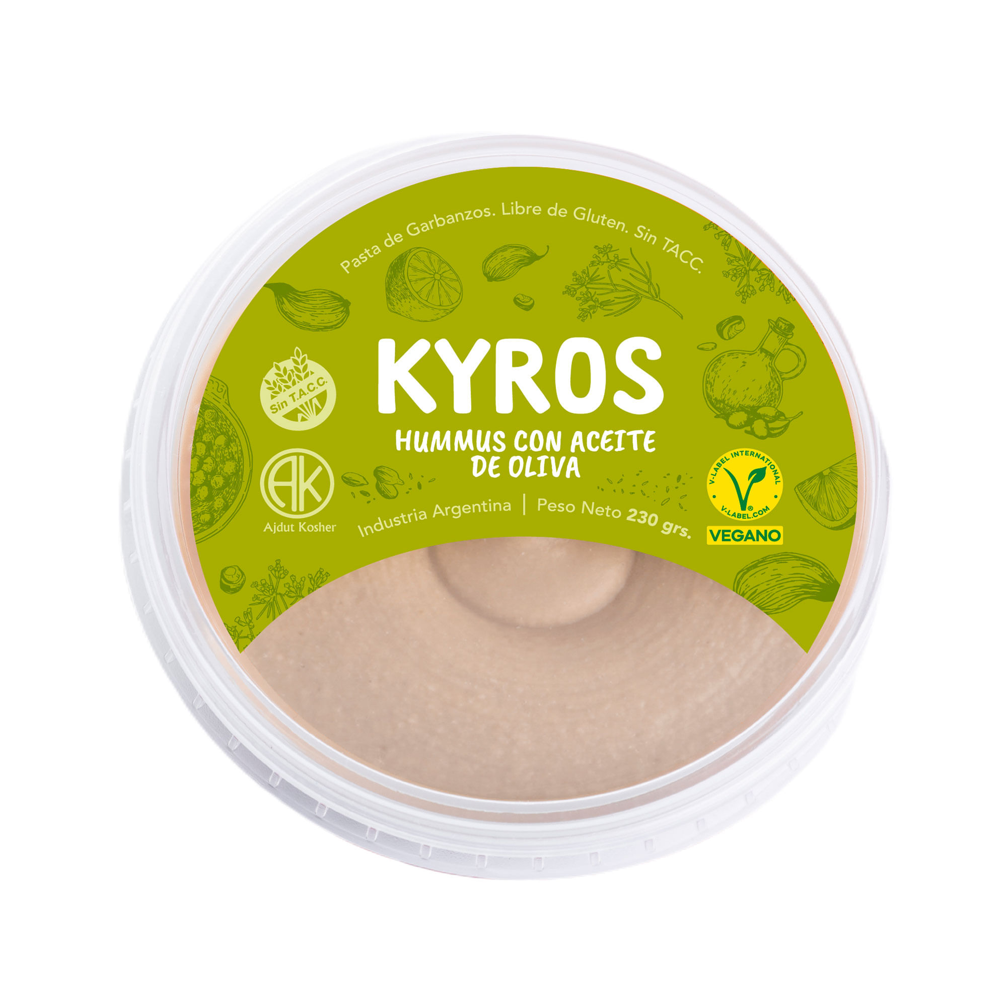 Hummus Kyros con aceite de oliva 230 g.