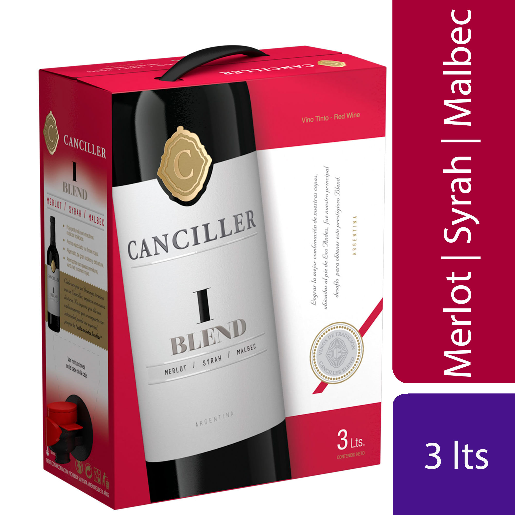 Vino tinto Blend Canciller I bib 3 lts
