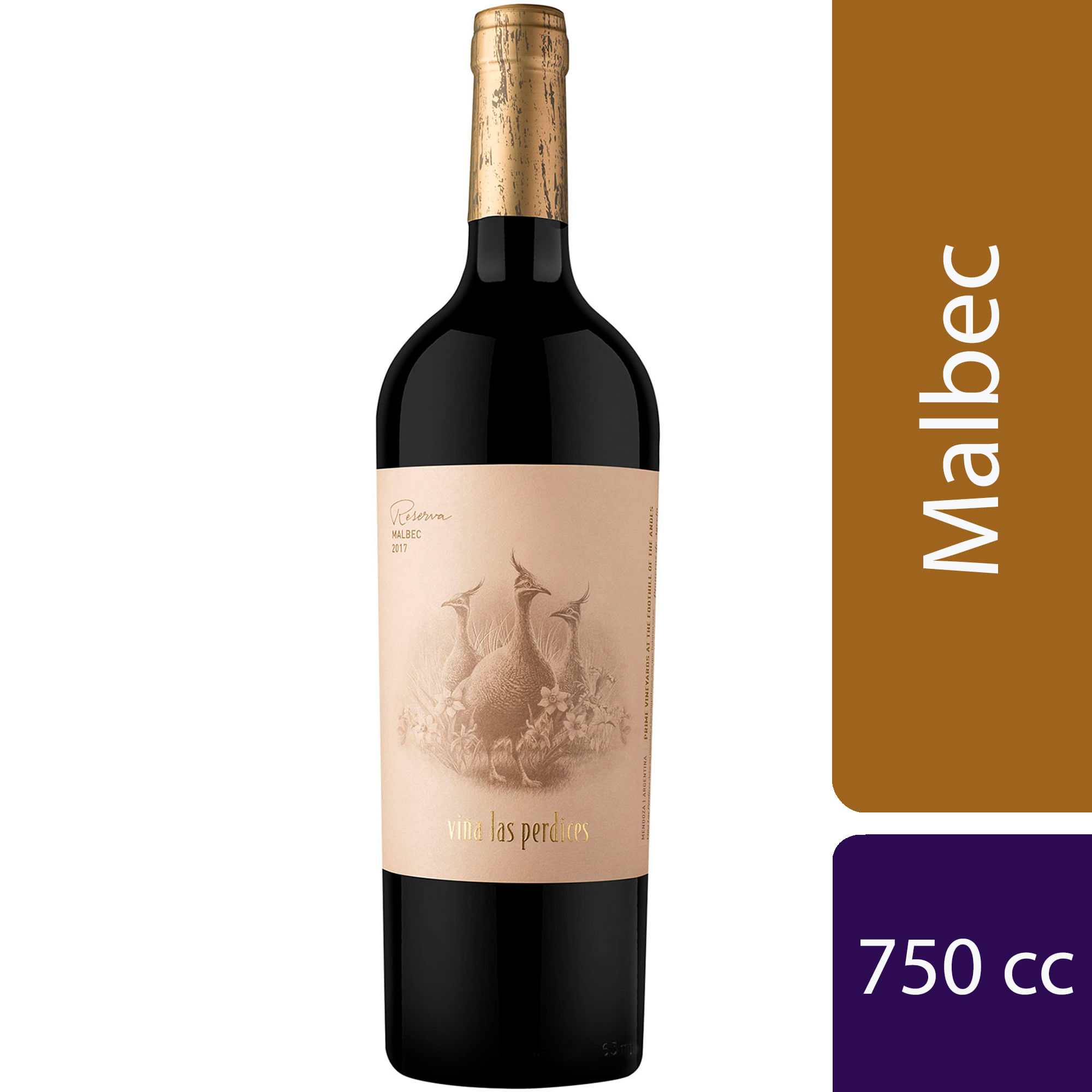 Vino tinto Malbec Reserva Las Perdices 750 ml