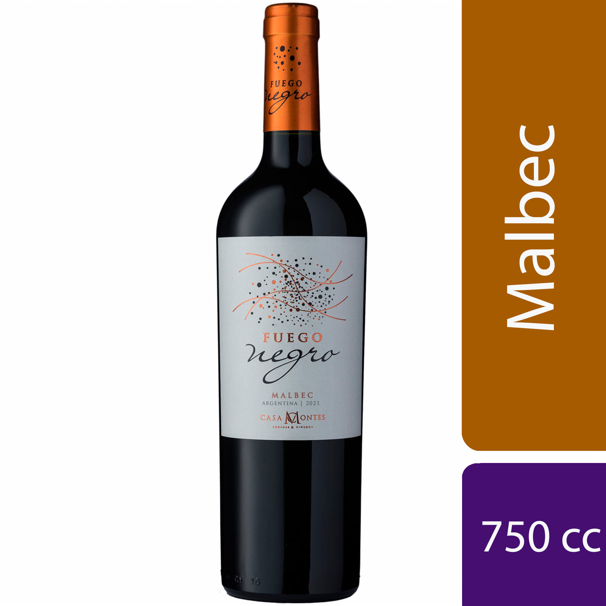 Vino Tinto Fuego Negro Malbec 750 Cc