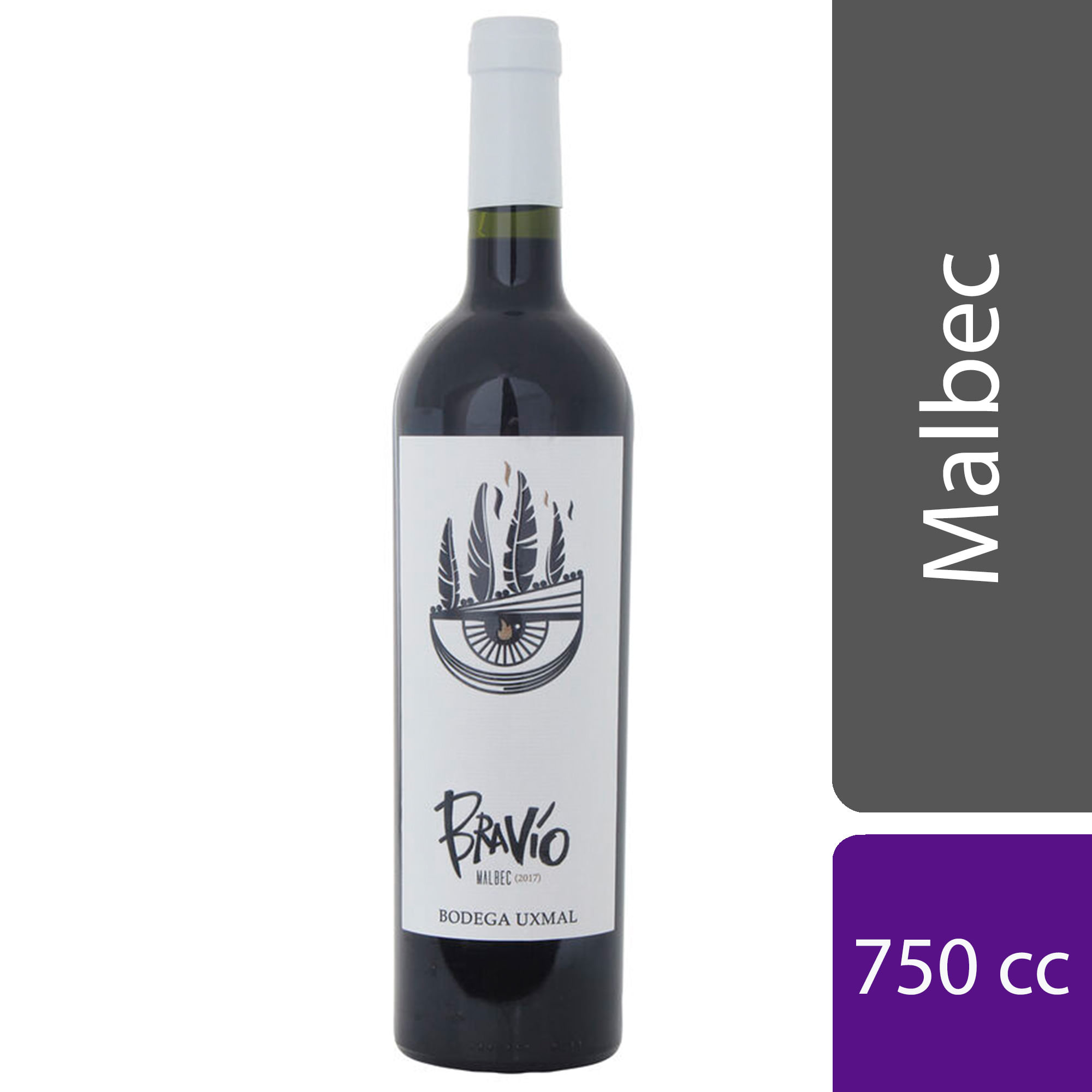 Vino tinto Malbec Bravío 750 ml