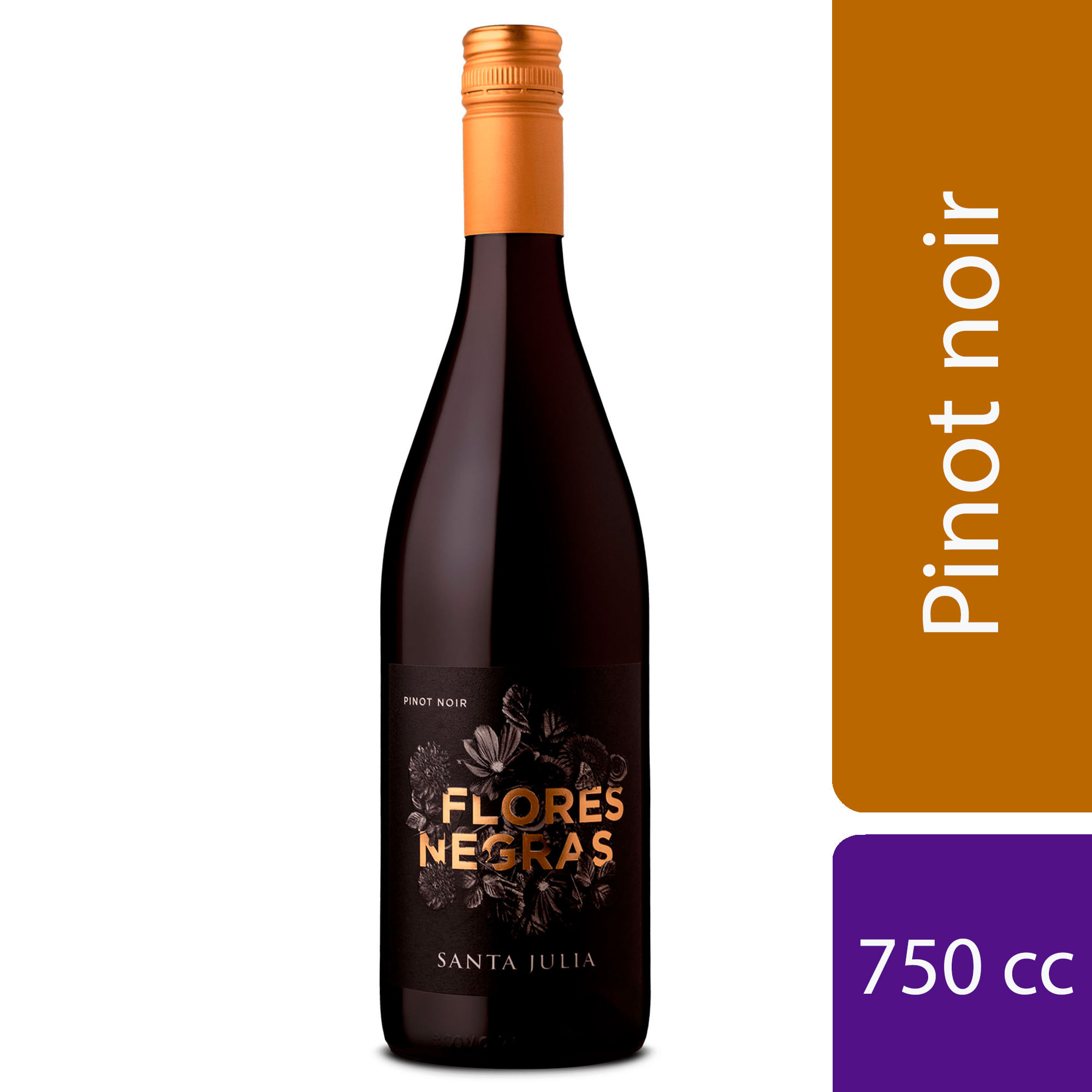 Vino fino tinto Pinot Noir Santa Julia Flores Negras 750 ml