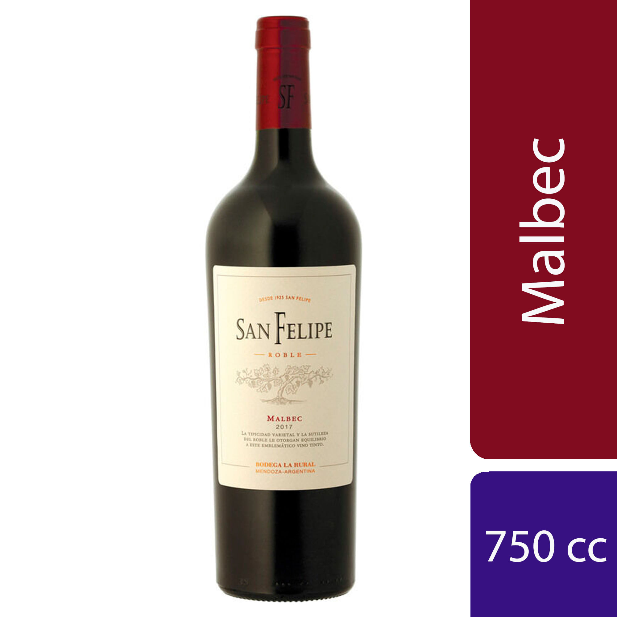 Vino tinto Malbec San Felipe Roble 750 ml