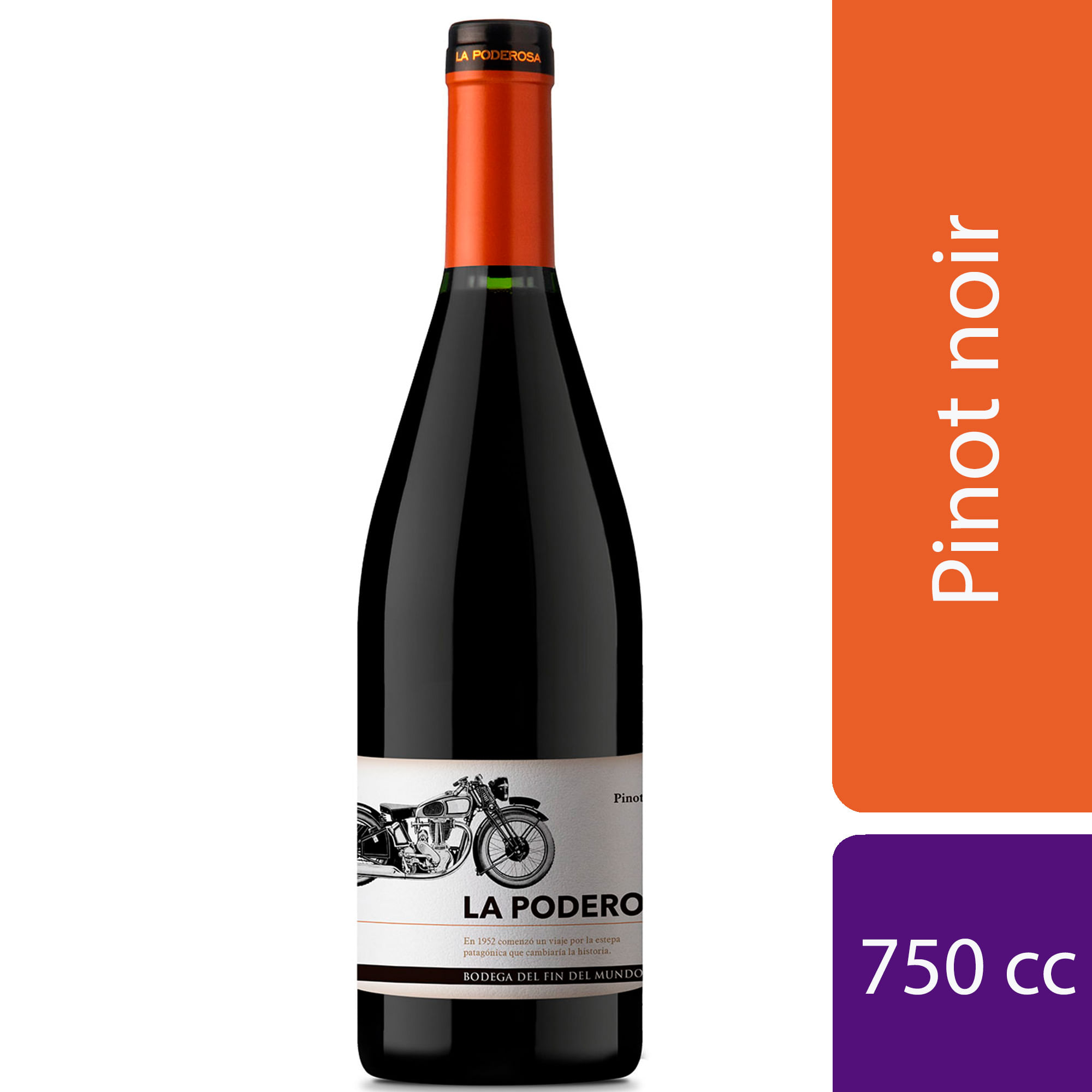 Vino tinto La Poderosa pinot noir 750 cc.