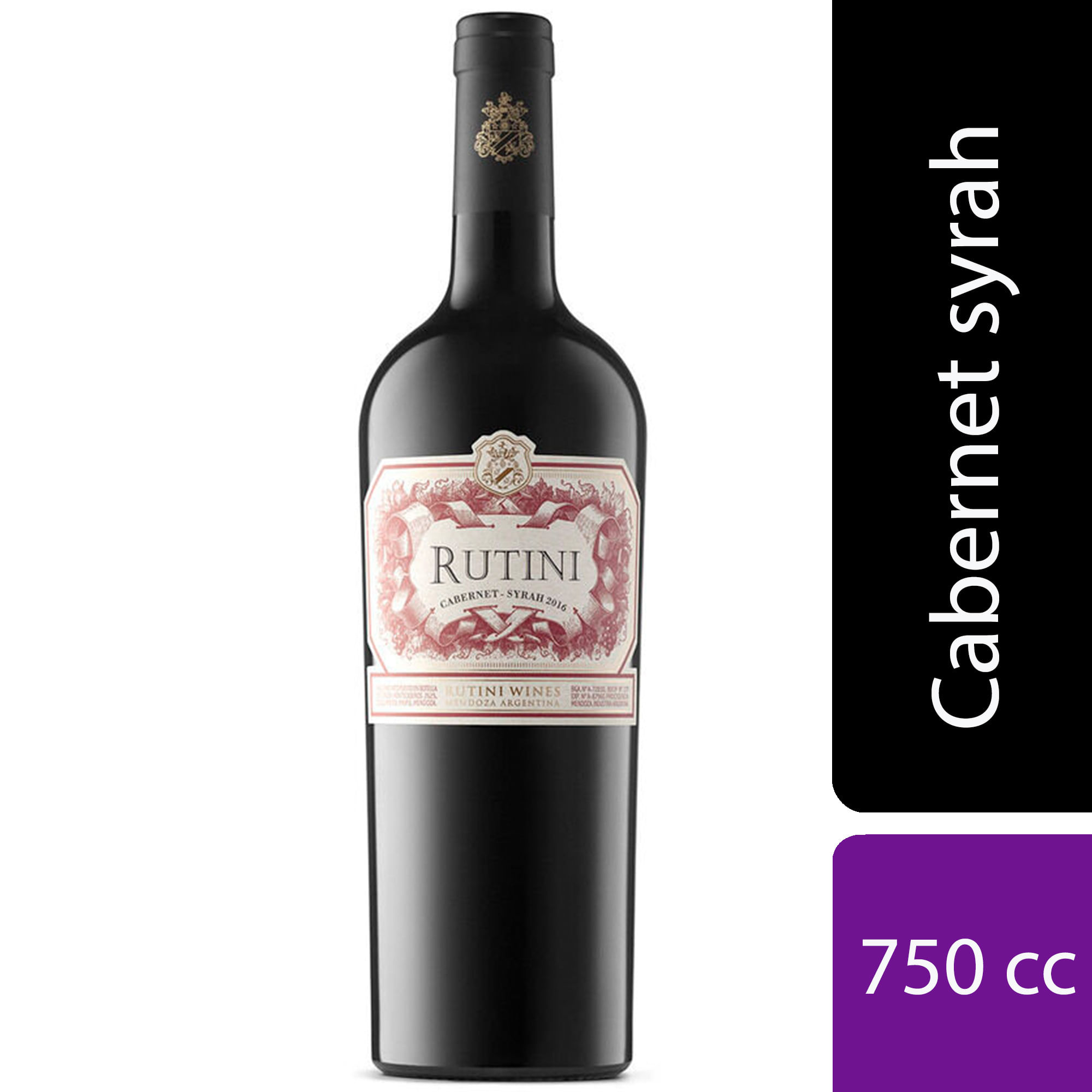 Vino tinto Cabernet Syrah Rutini 750 ml