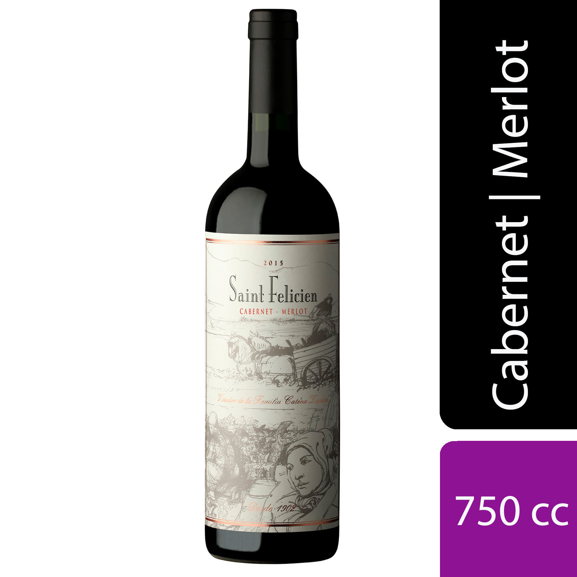 Vino tinto Cabernet Merlot Saint Felicien 750 ml