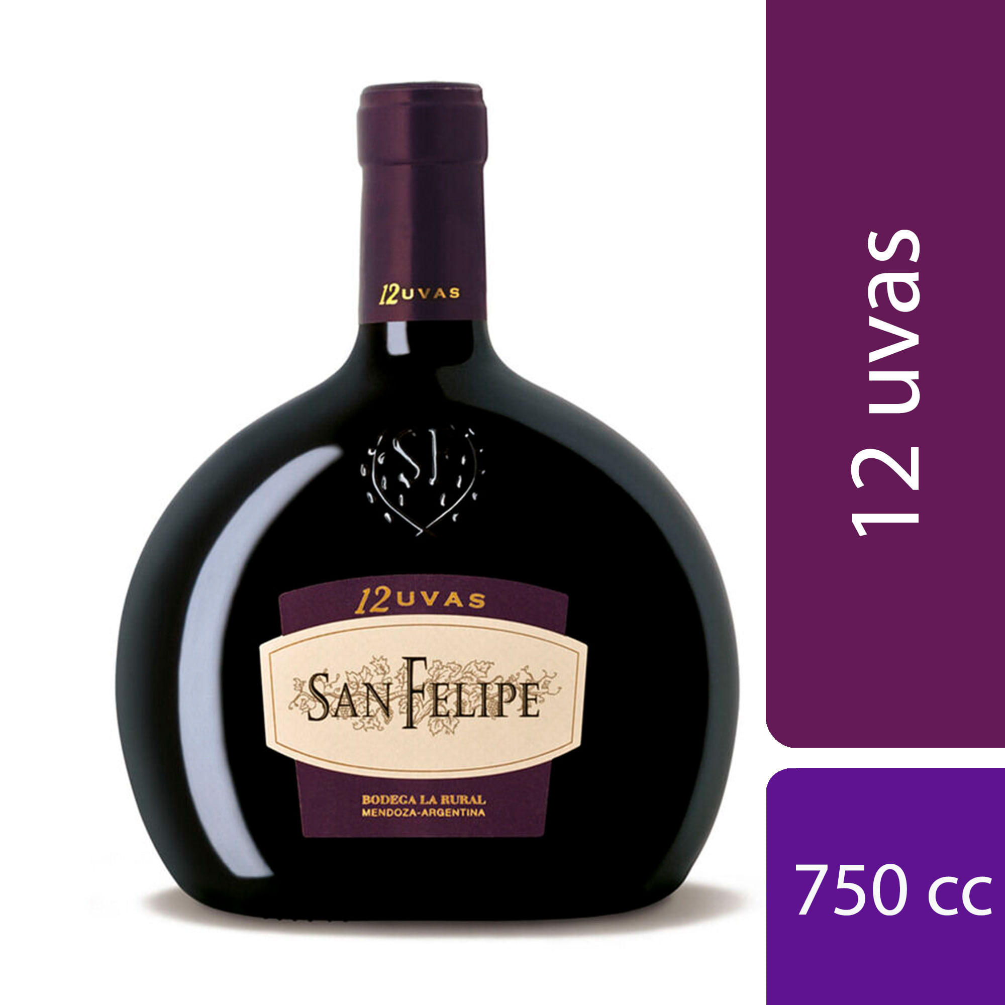 Vino tinto 12 uvas San Felipe 750 ml