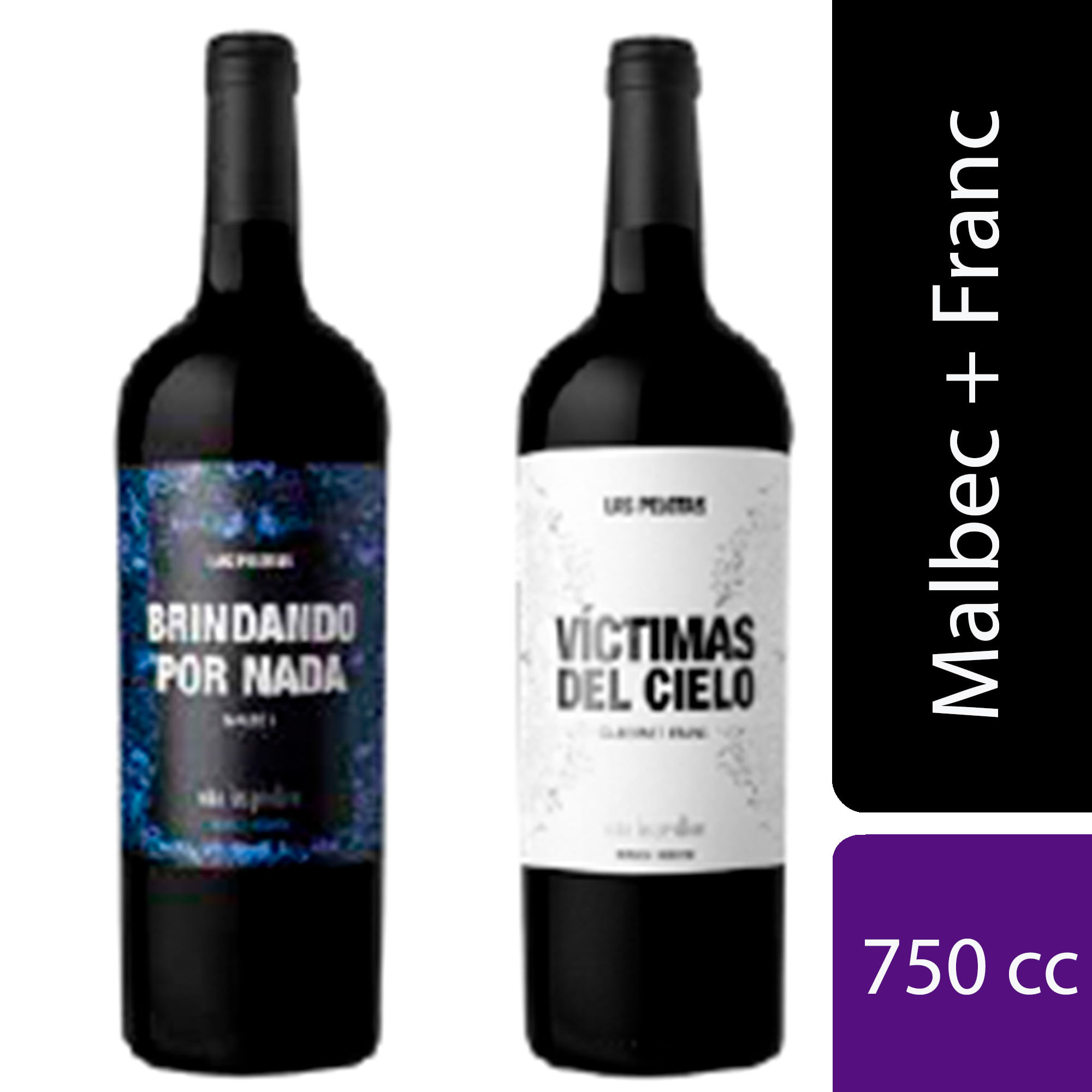 Estuche vino tinto Franc + Malbec Las Perdices x2 750 ml