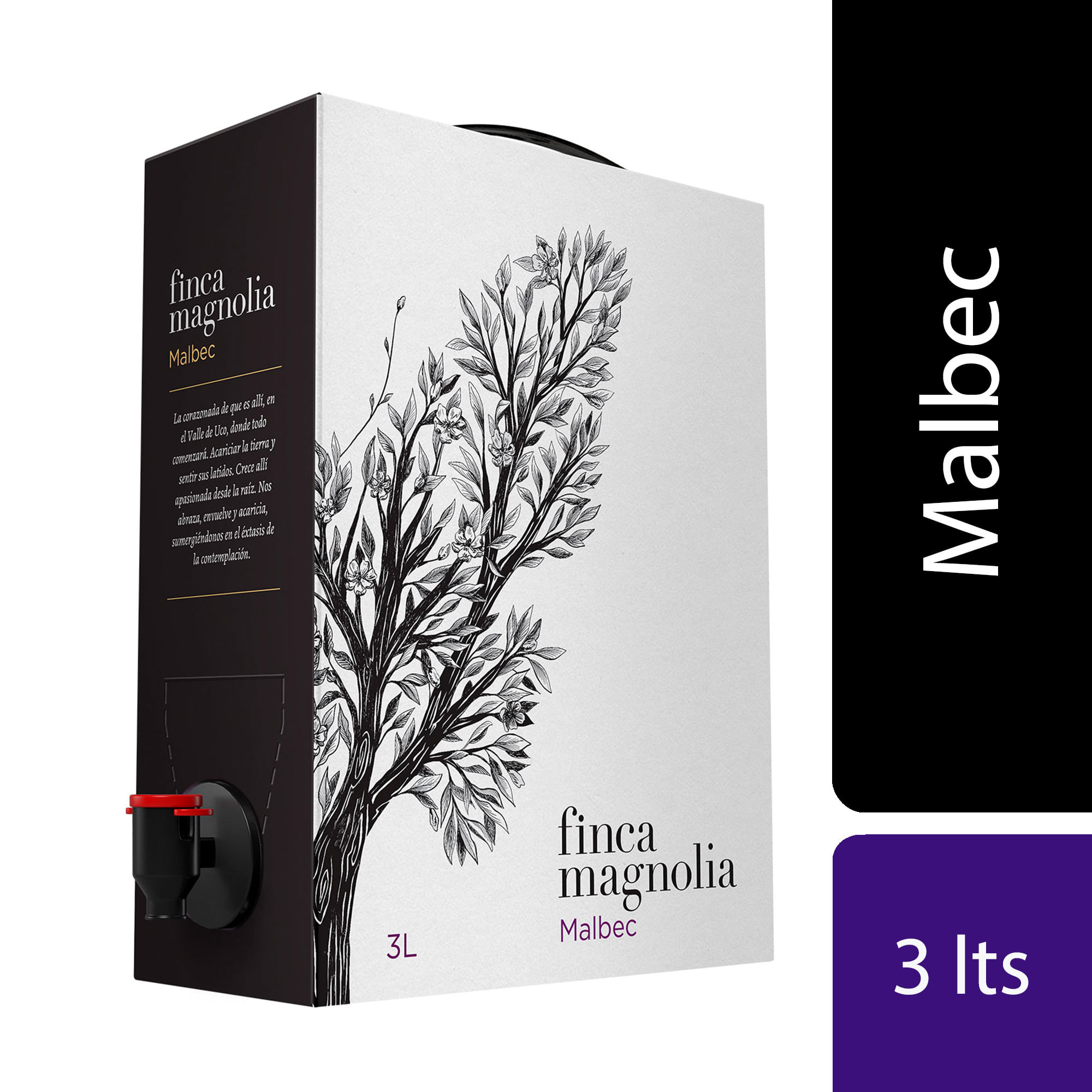 Vino tinto Malbec Finca Magnolia bib 3 lts