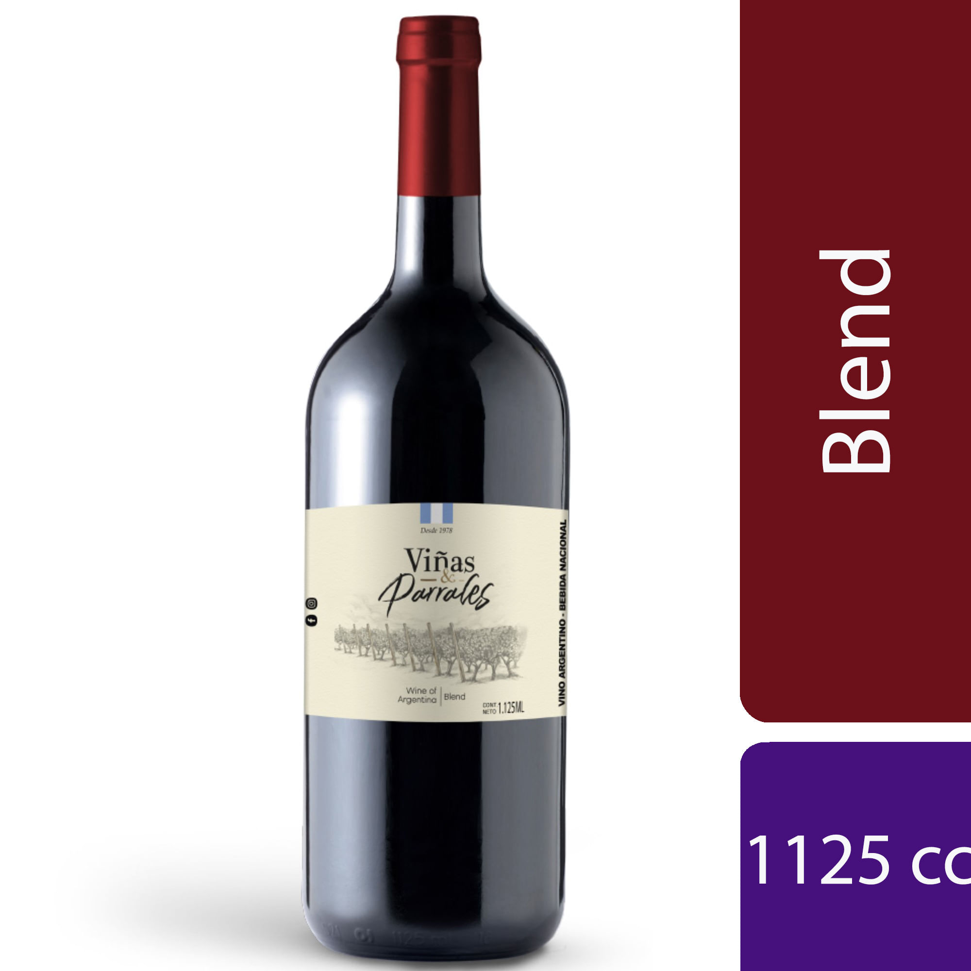Vino tinto Blend Viñas y Parrales 1,125 lts