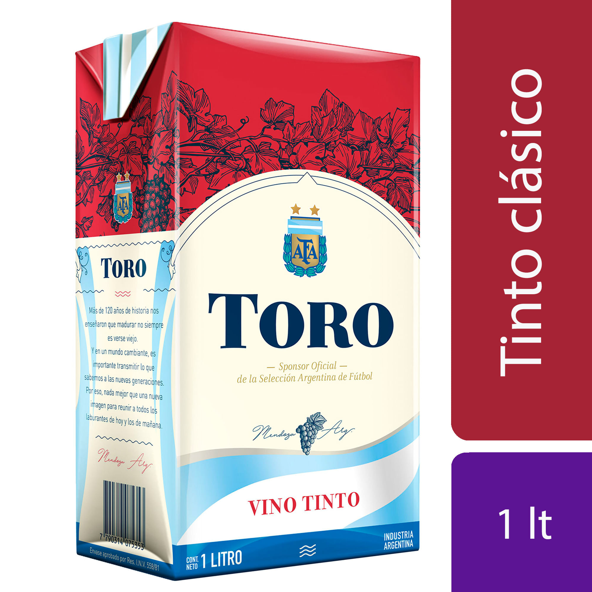 Vino tinto Toro AFA tetra flex 1 lt