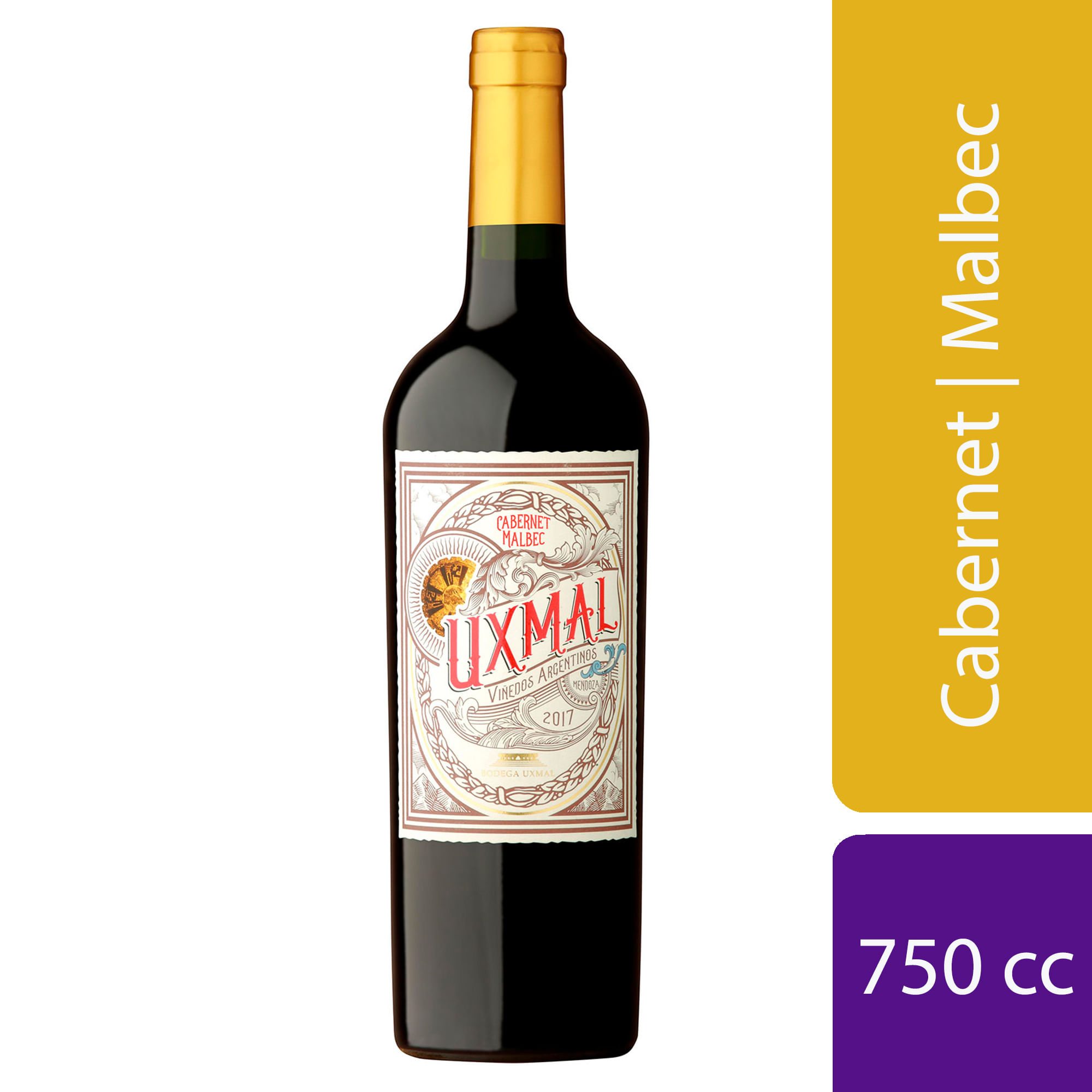 Vino tinto Cabernet Malbec Uxmal 750 ml