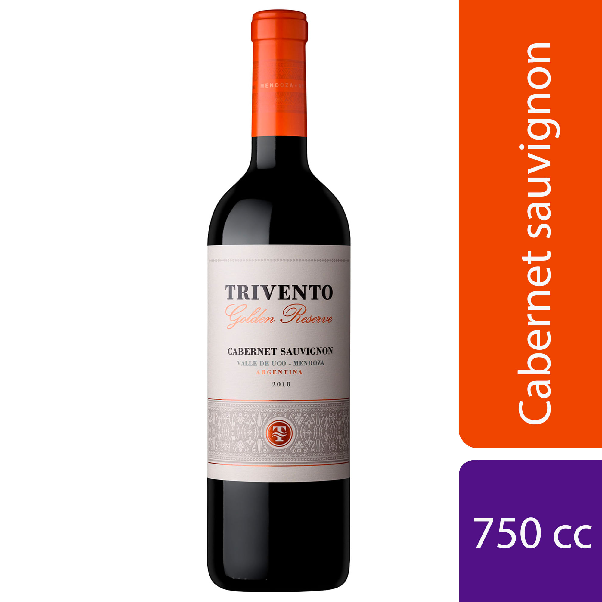 Vino tinto Cabernet Sauvignon Trivento Golden 750 ml