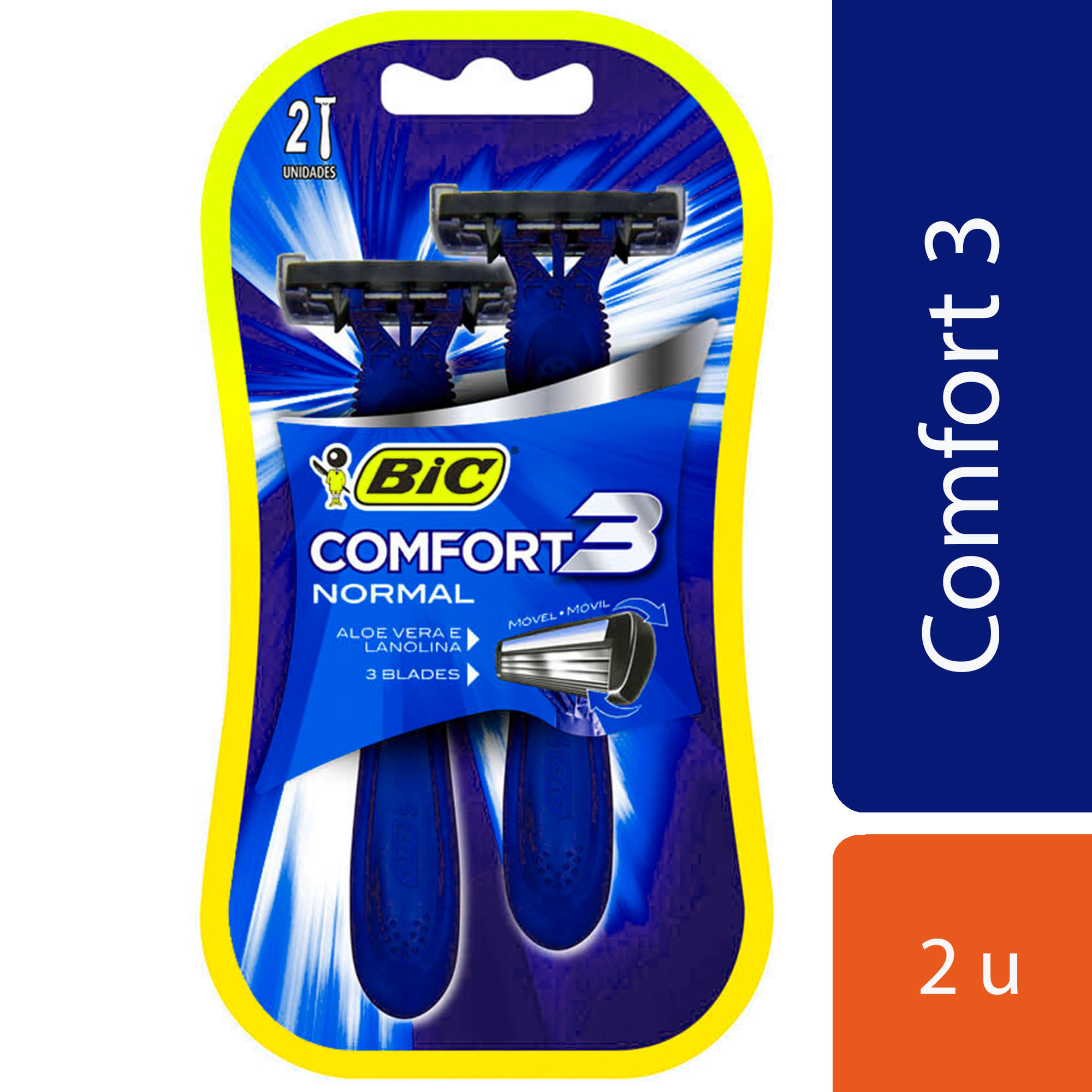 Máquina De Afeitar Bic Comfort 3 Normal 2 U