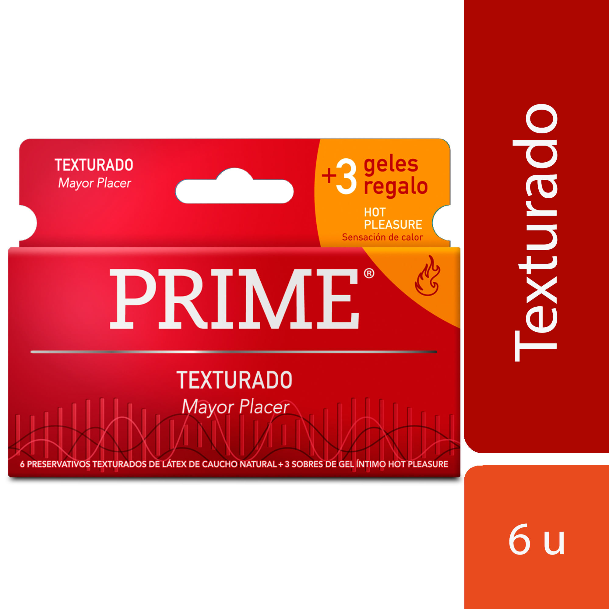 Preservativo Prime Texturado 6un + Geles