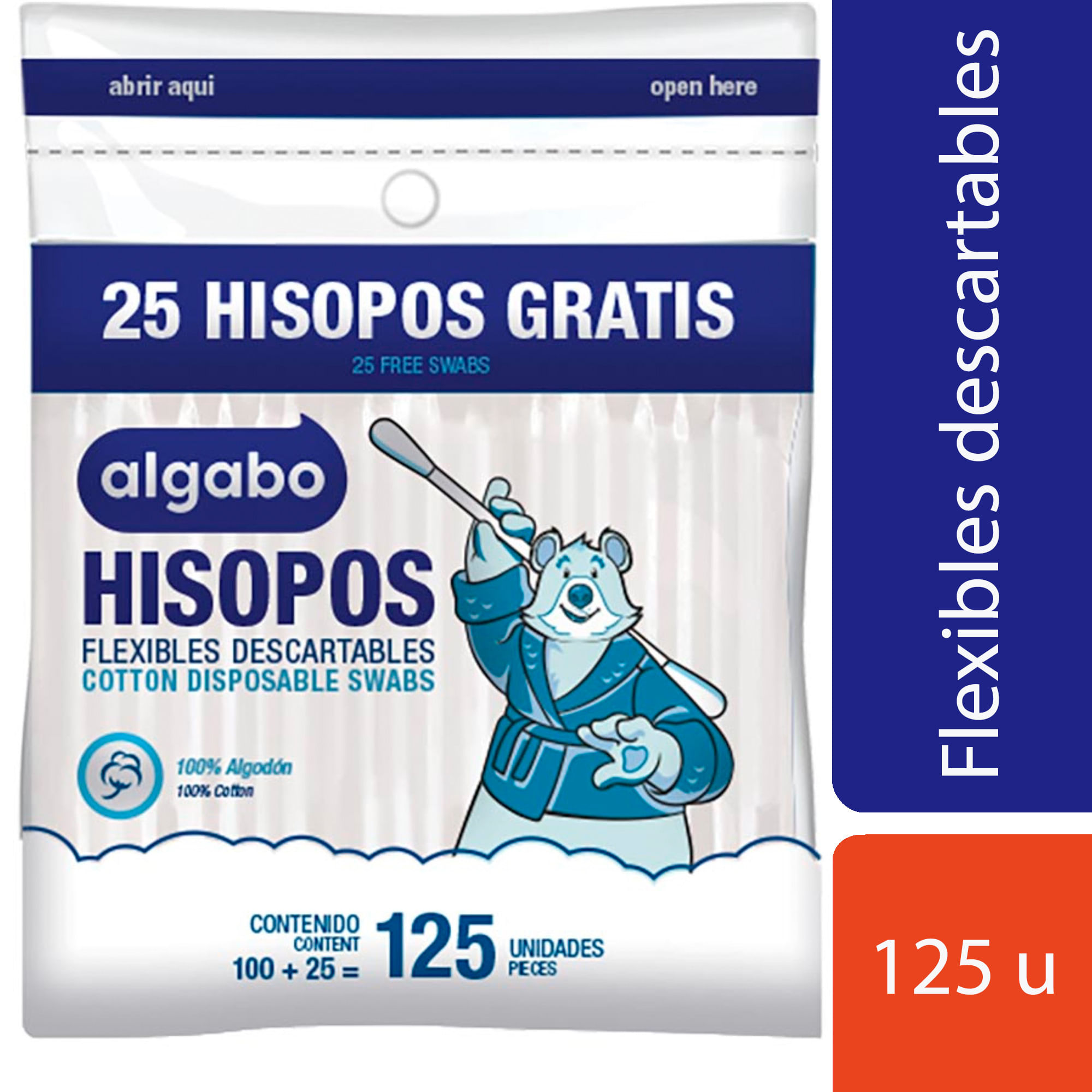 Hisopos Algabo zipper x 125 uni