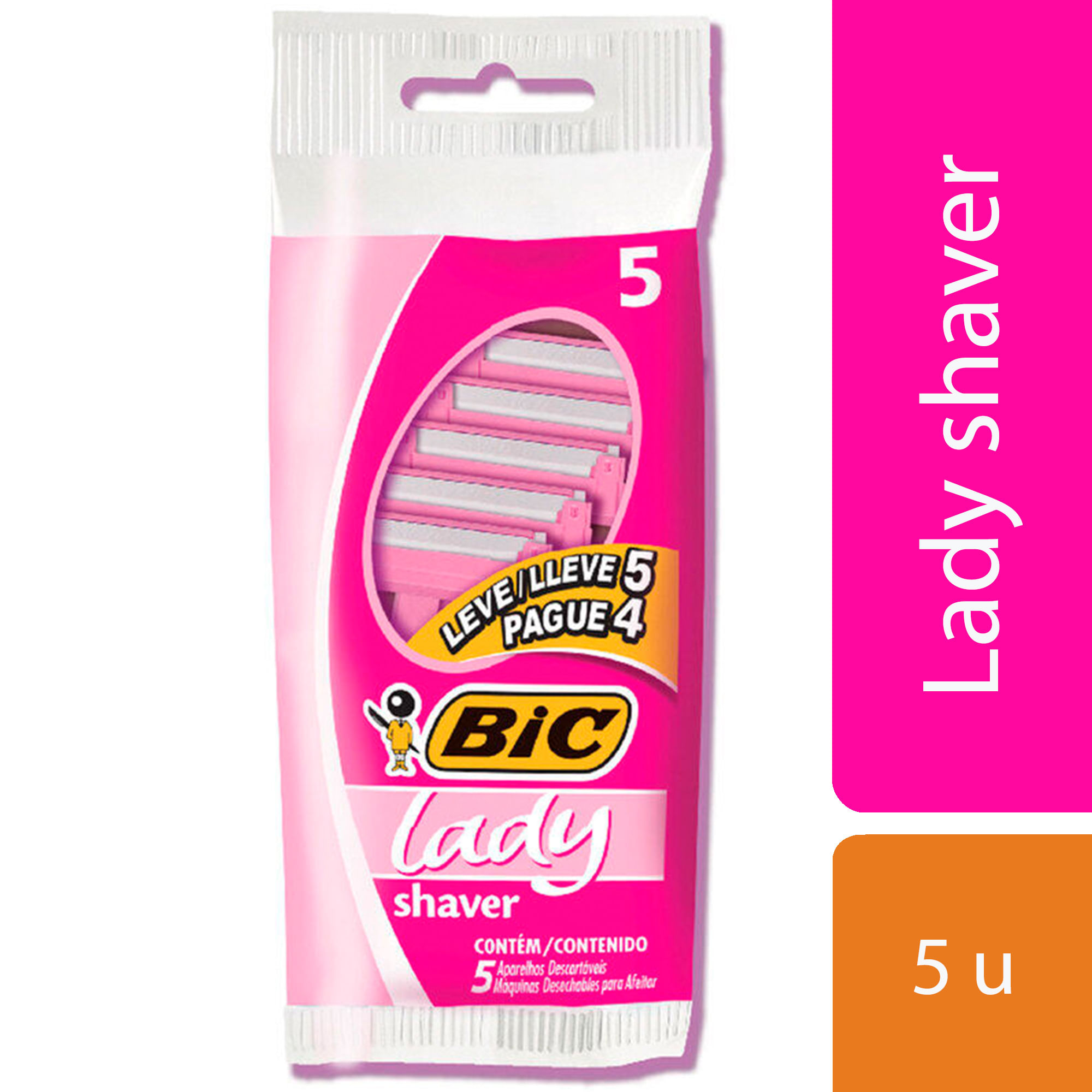 Máquina desechable Bic mujer lady pack 5 uni