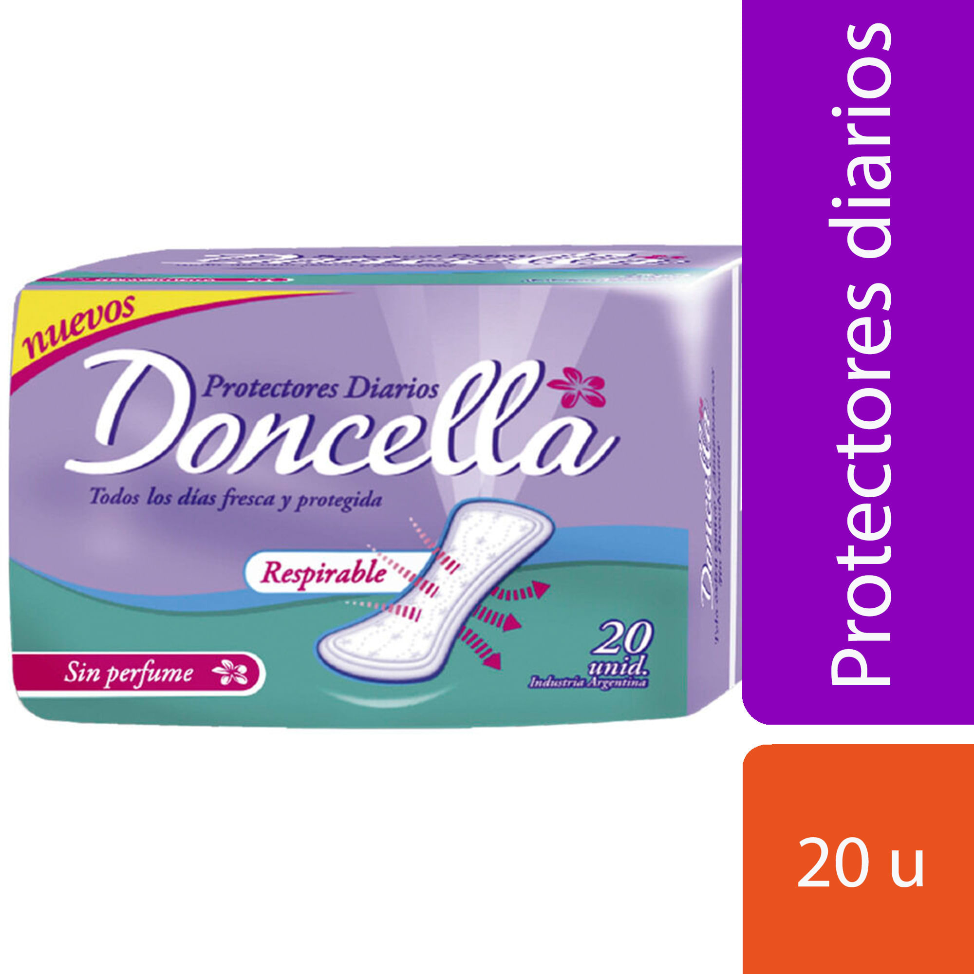 Protectores Diarios Doncella Respirable 20u