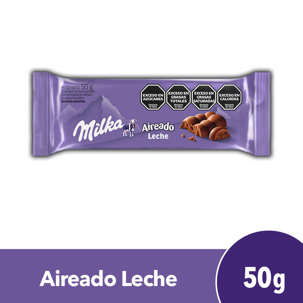 Chocolate Milka aireado con leche 50 g.