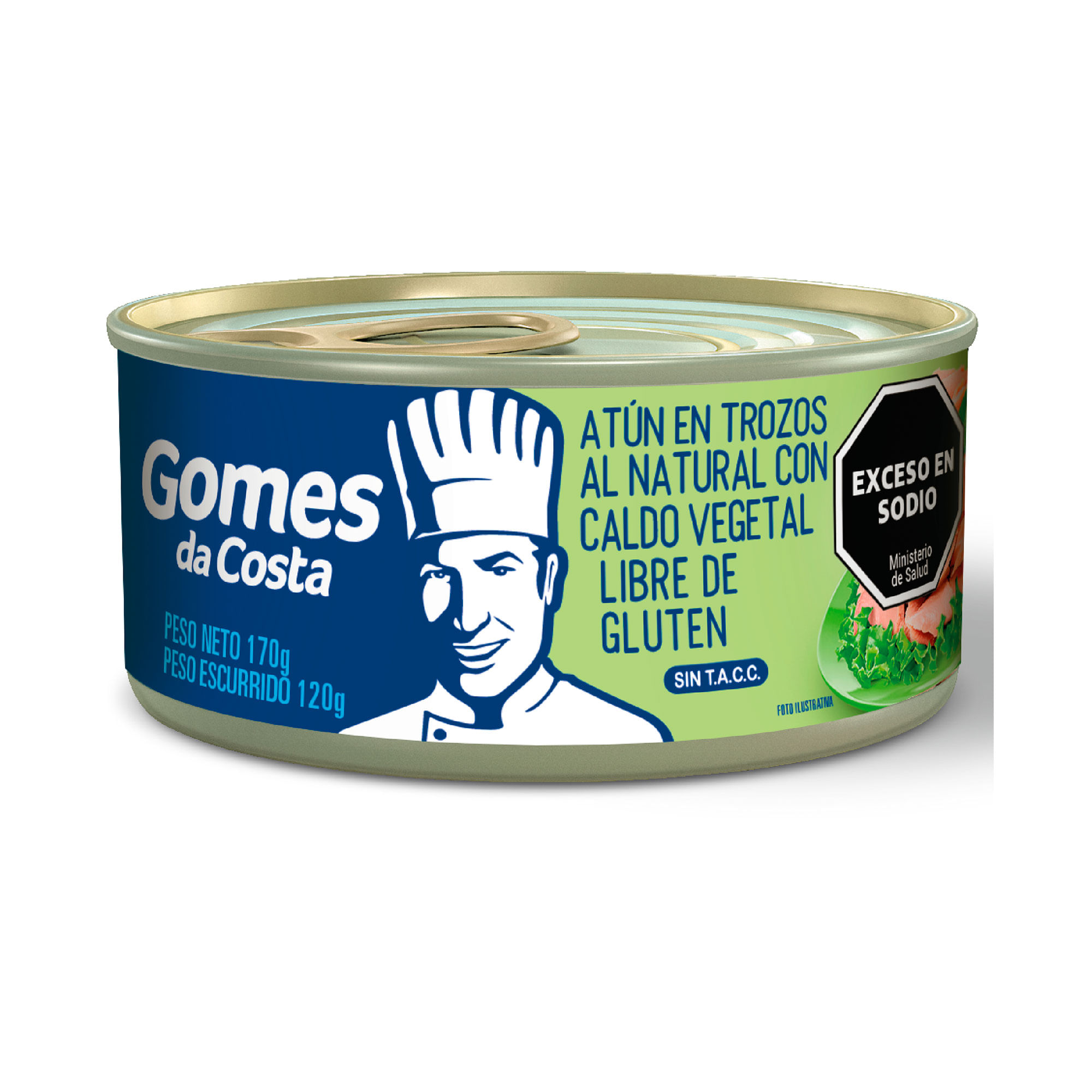 Atún trozado al natural Gomes Da Costa 170 grs