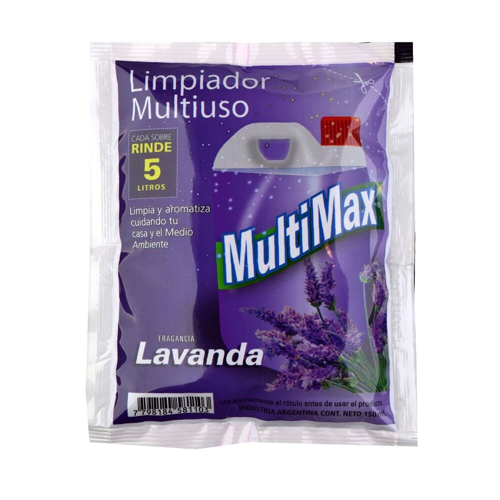 Limpiador Multiuso Multimax Para Diluir Lavanda Rinde 5 Litros X 150ml