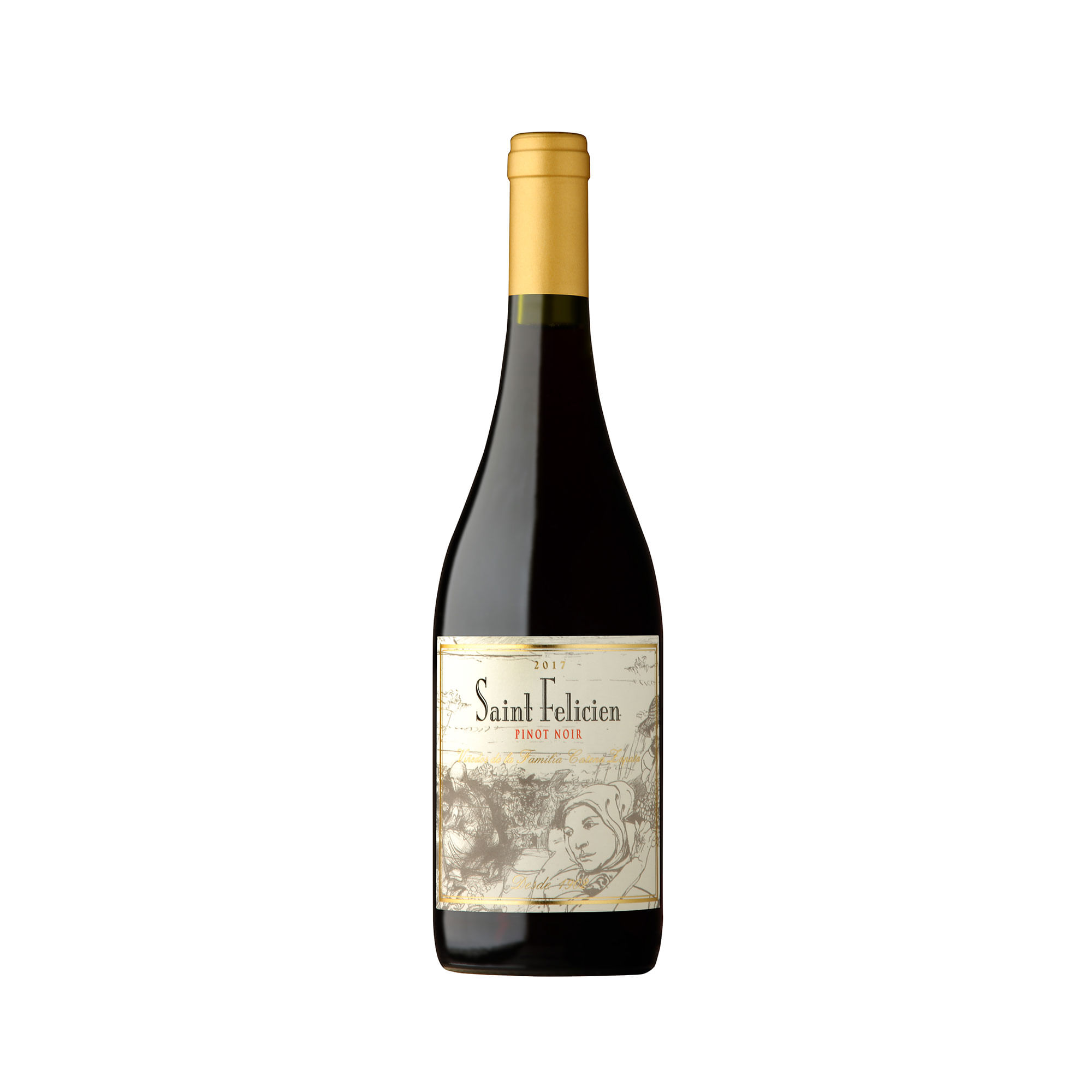 Vino tinto Saint felicen pinot noir en botella 750 cc.