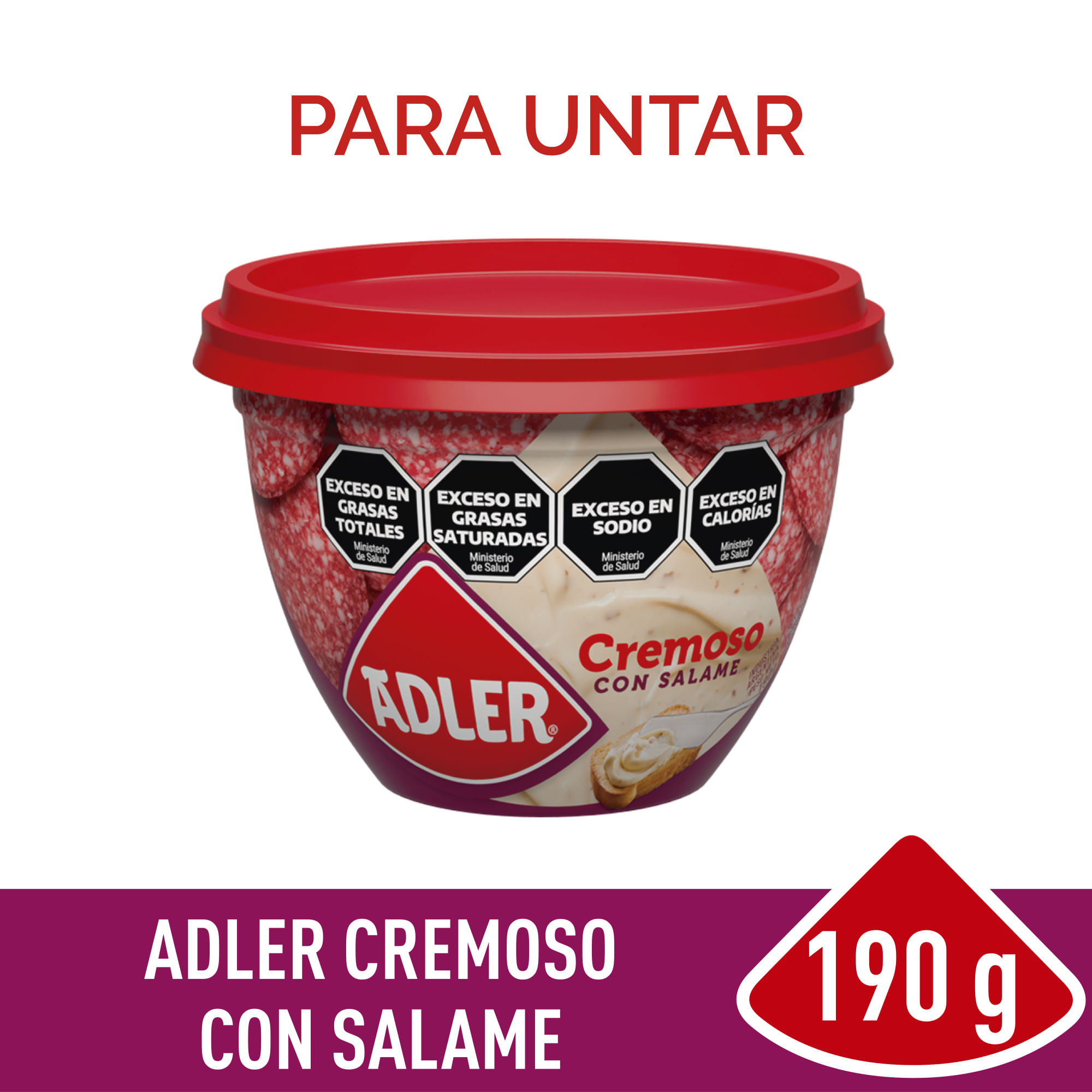Queso Untable Adler Con Salame 190 G