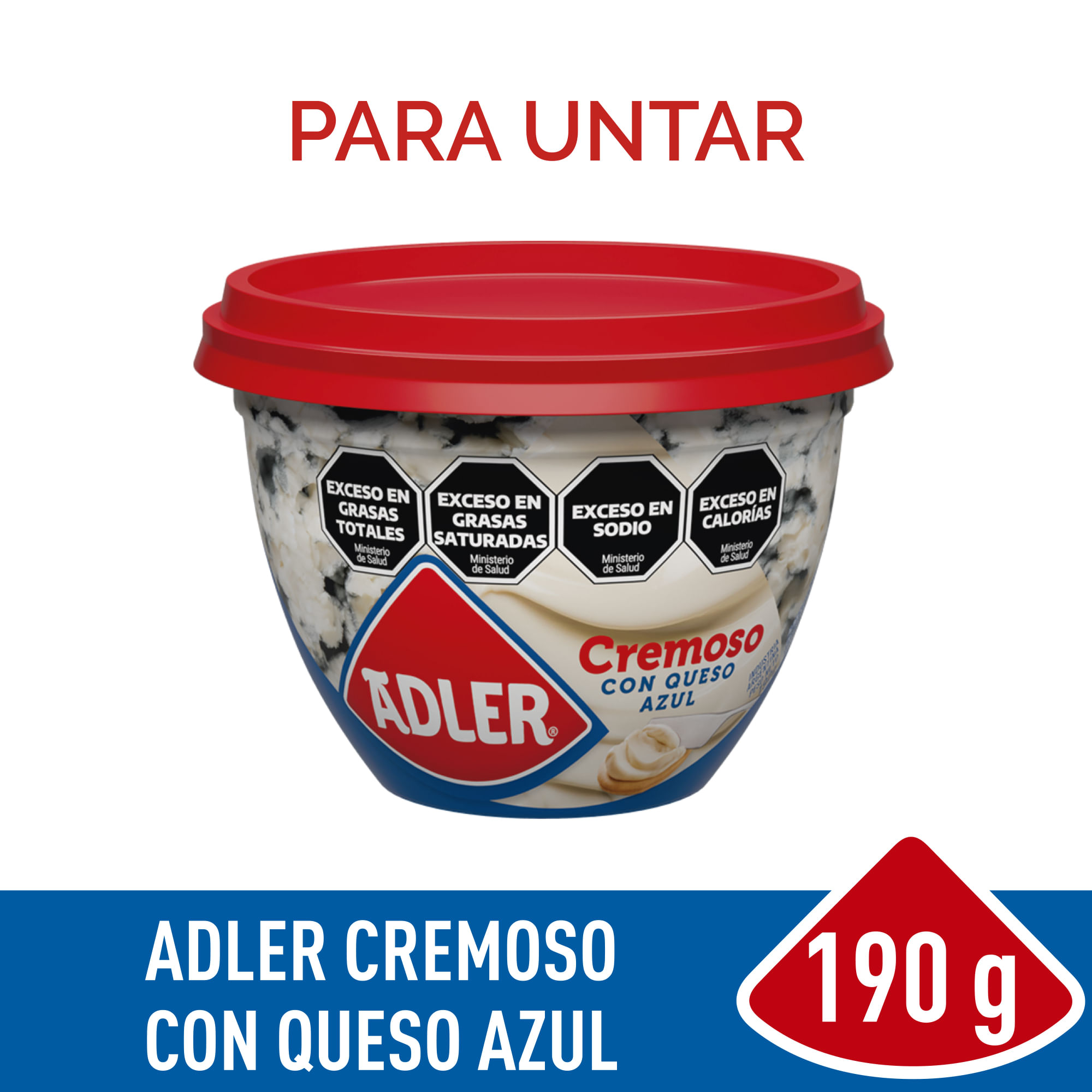 Queso untable cremoso con queso azul Adler 190 g.