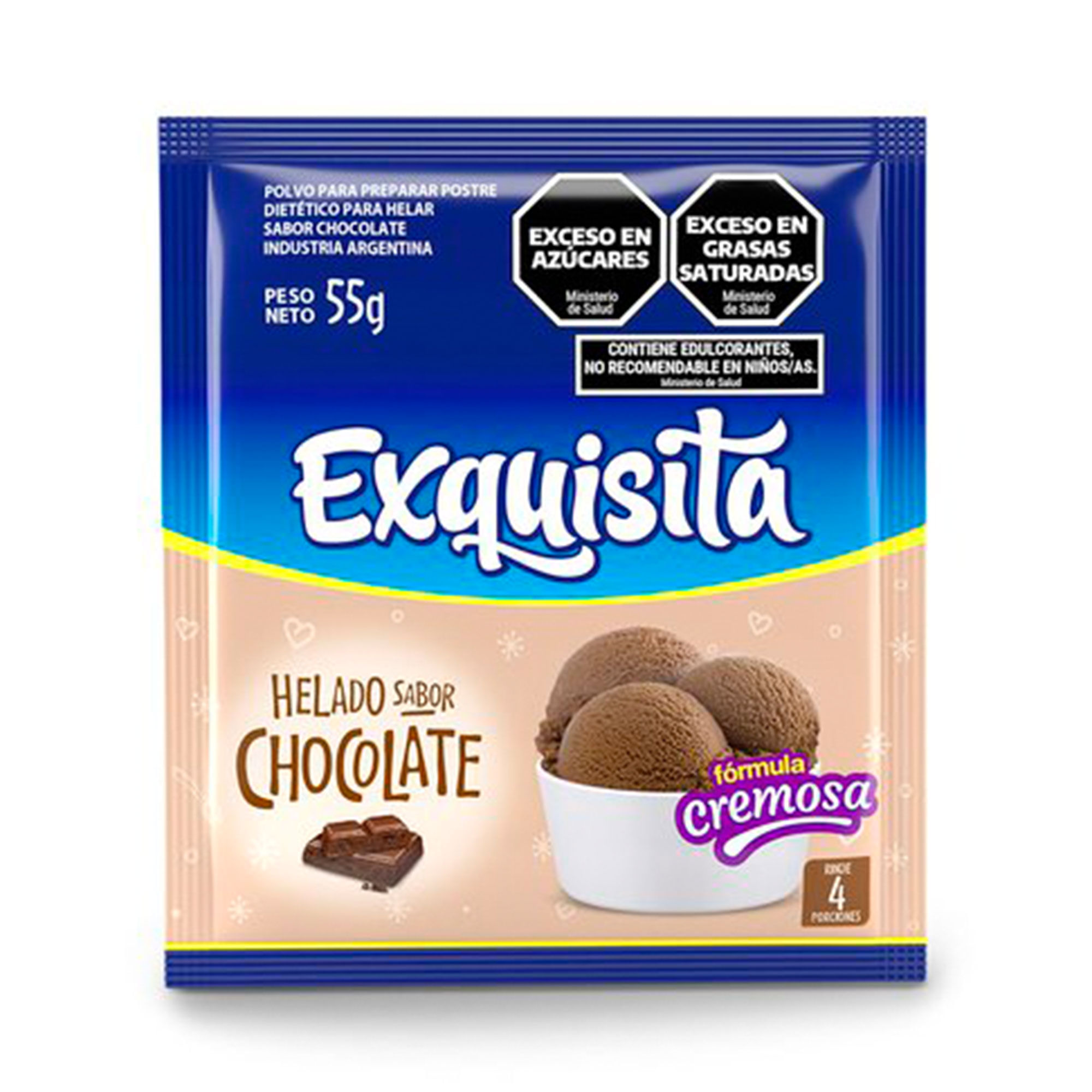 Helado Exquisita de chocolate fortificado 55 g,