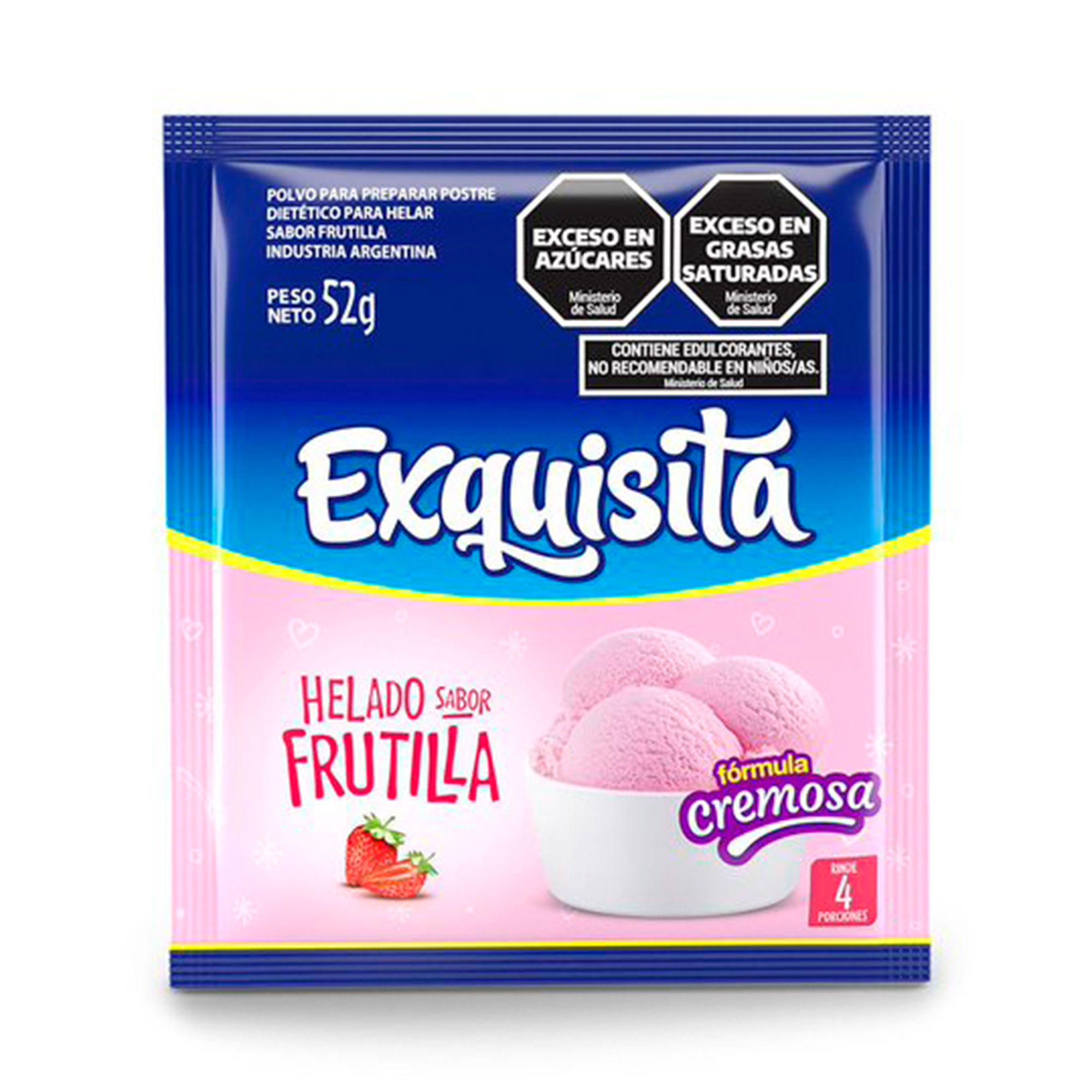 Helado Exquisita de frutilla fortificado 52 g.