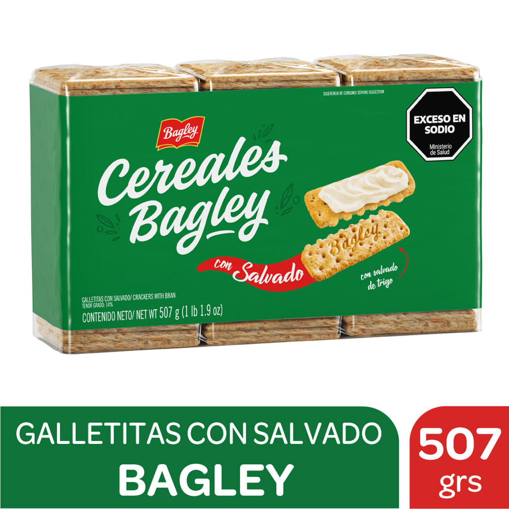 Galletitas Con Salvado Cereales Bagley Tripack 507g