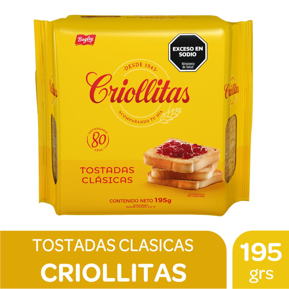 Tostadas Criollitas clásicas 195 g.