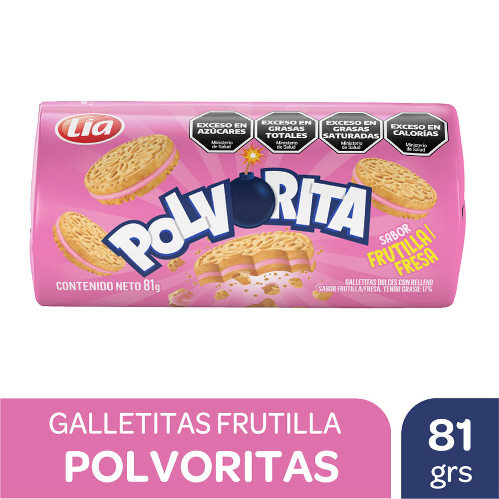 Galletas Polvorita Vainilla Rellena De Frutilla 80gr