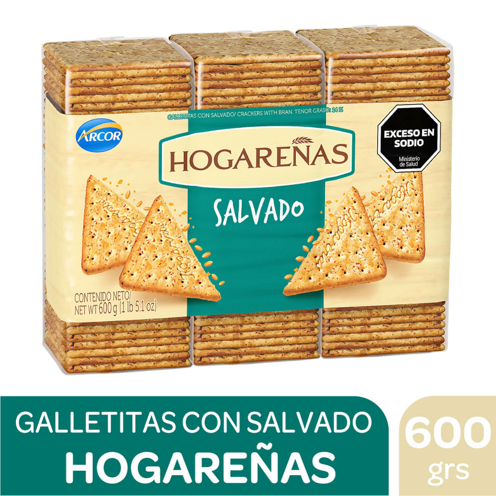 Galletitas salvado Hogareñas 200 g. x 3 uni