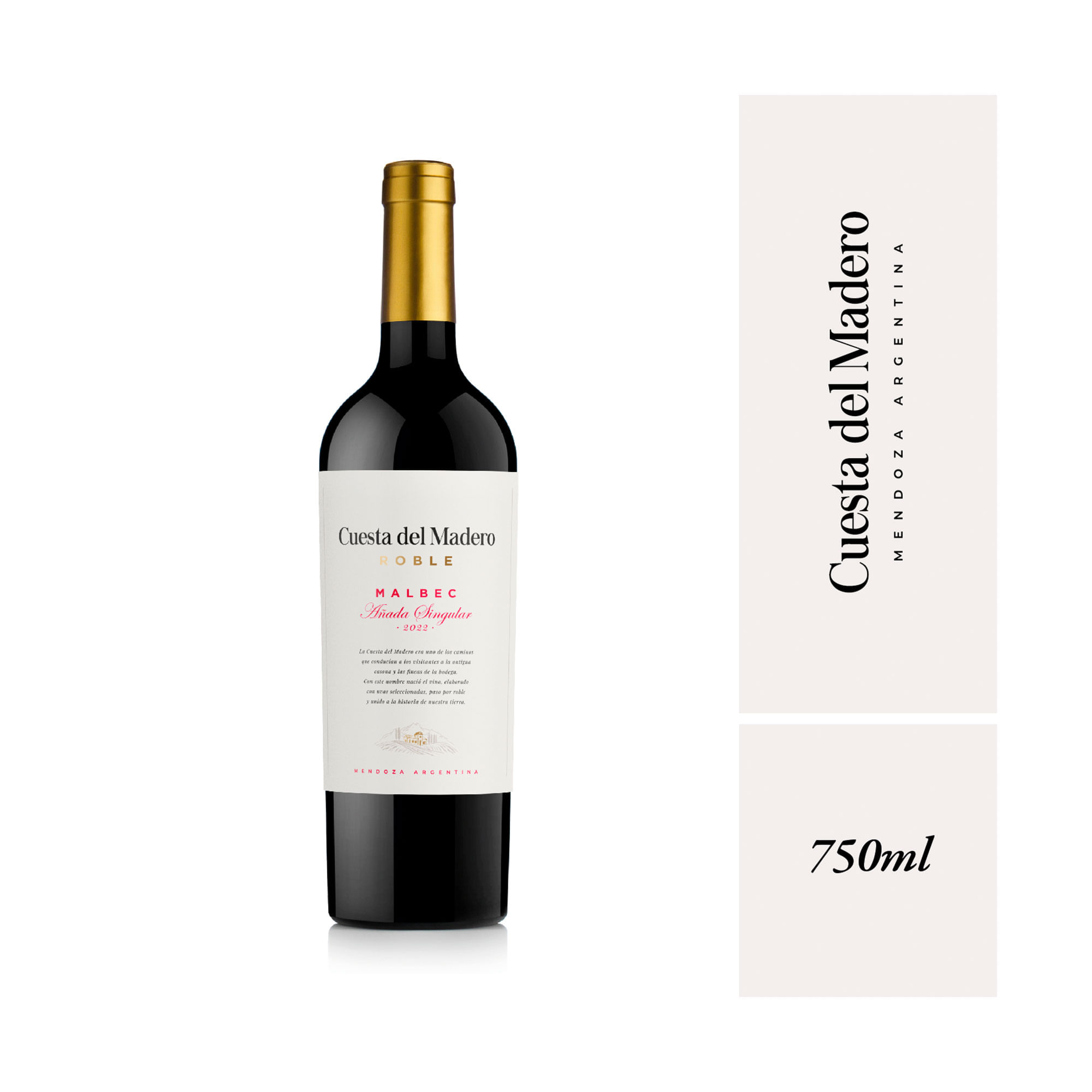 Vino tinto Malbec Cuesta del Madero 750 ml